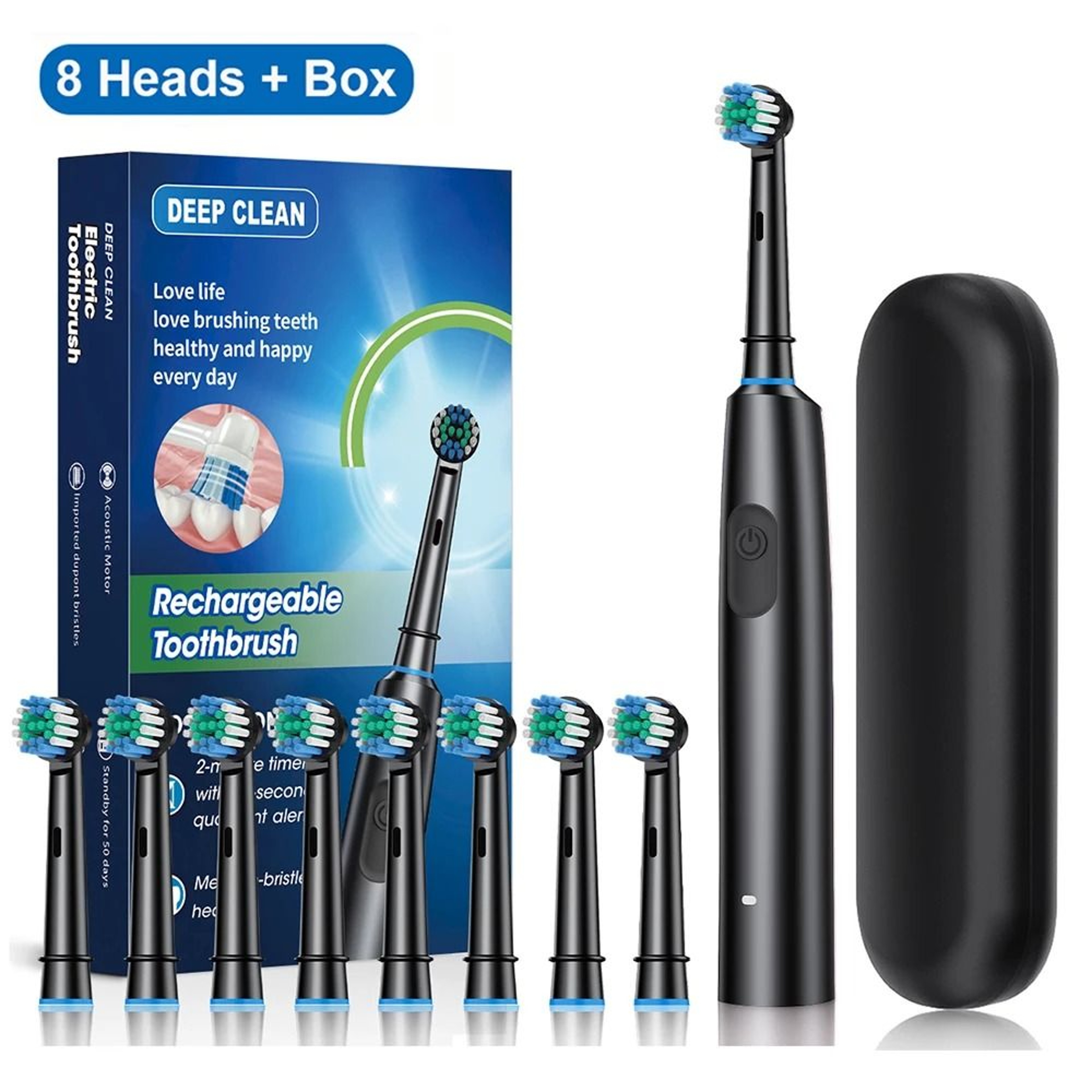 Rechargeable Rotary Electric Toothbrush For Adults With 8 Soft Brush Heads 4