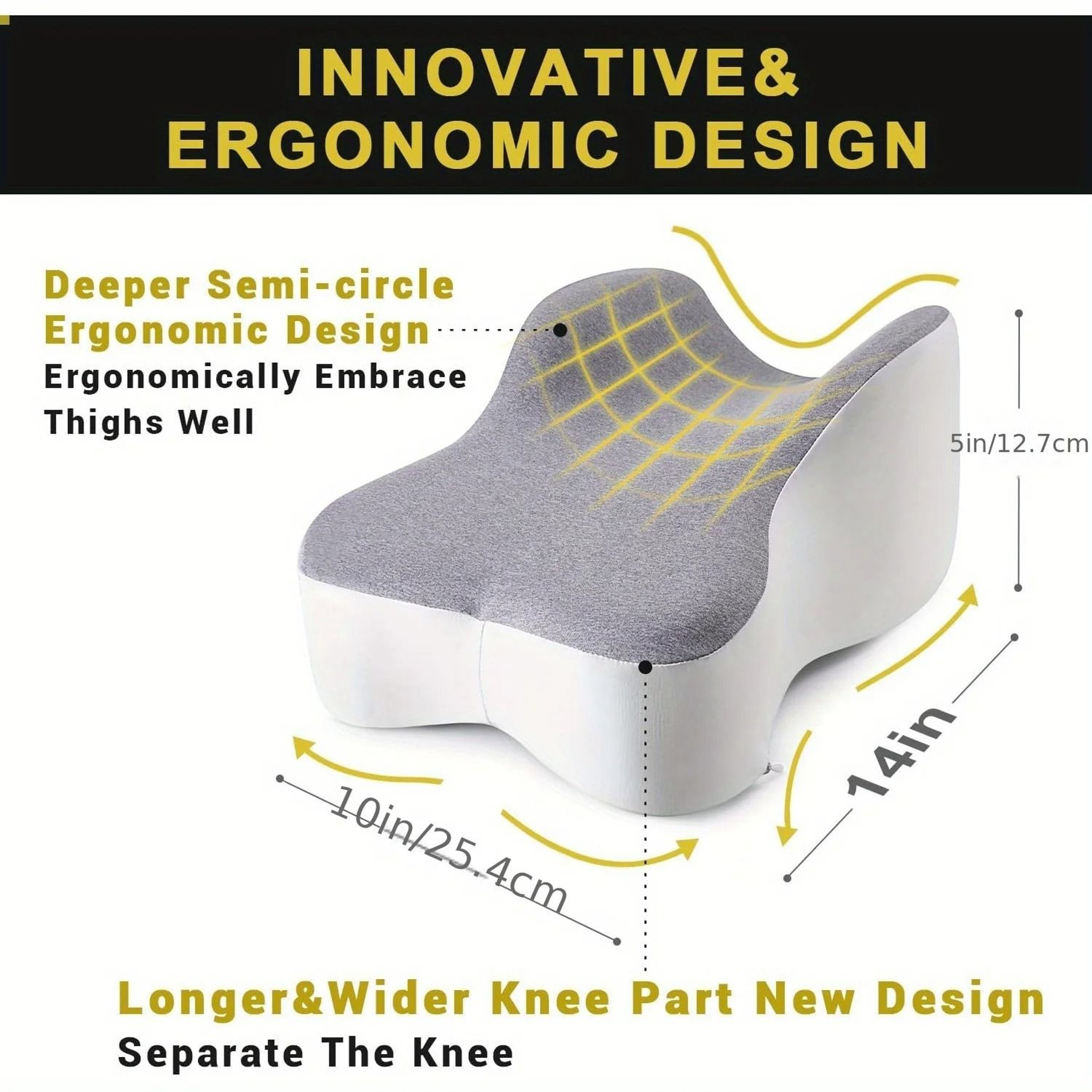 Memory Foam Knee Pillow For Side Sleepers Hip And Leg Support 2