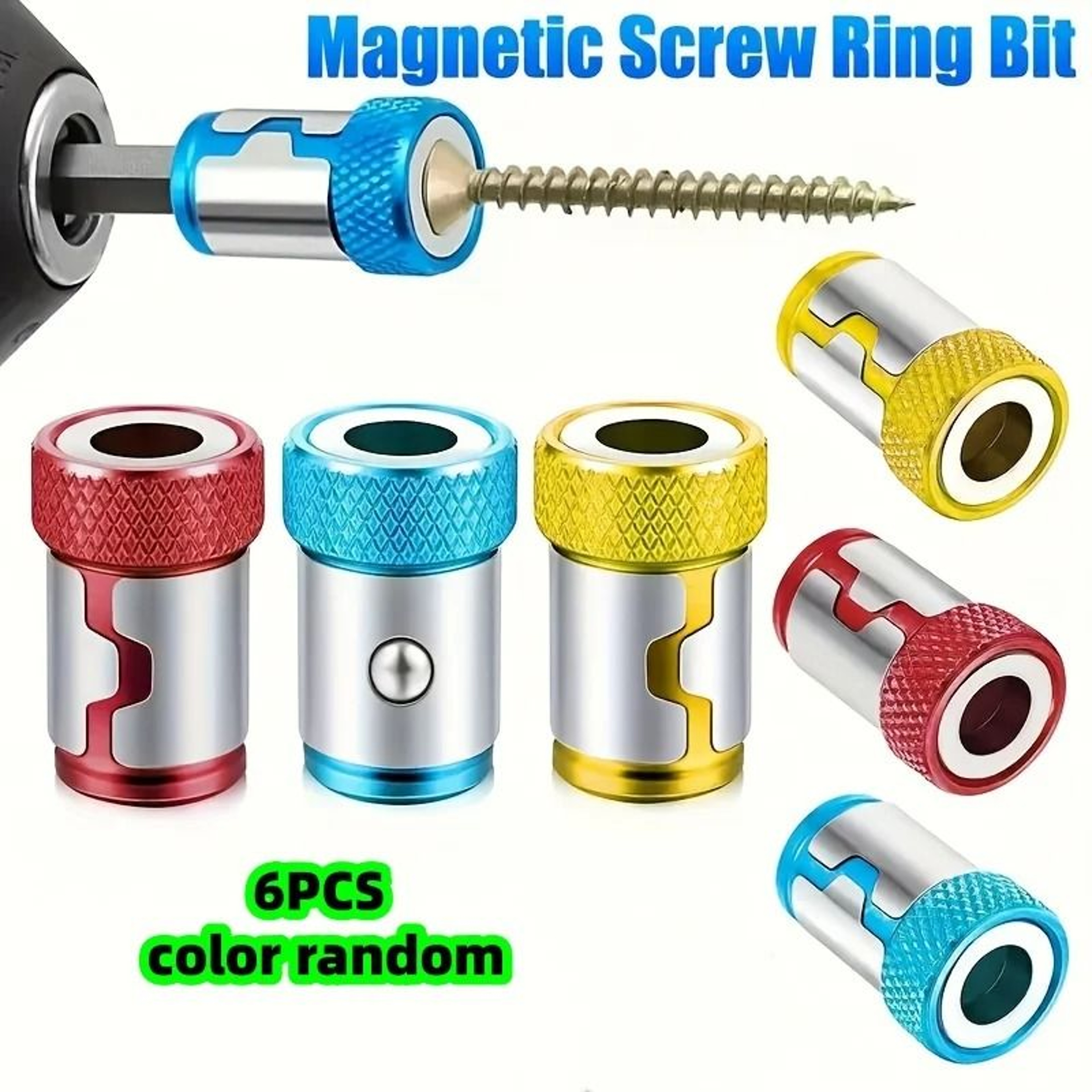 Universal Magnetic Screw Ring Drill Bit Set Non Slip Magnetized Bits 0