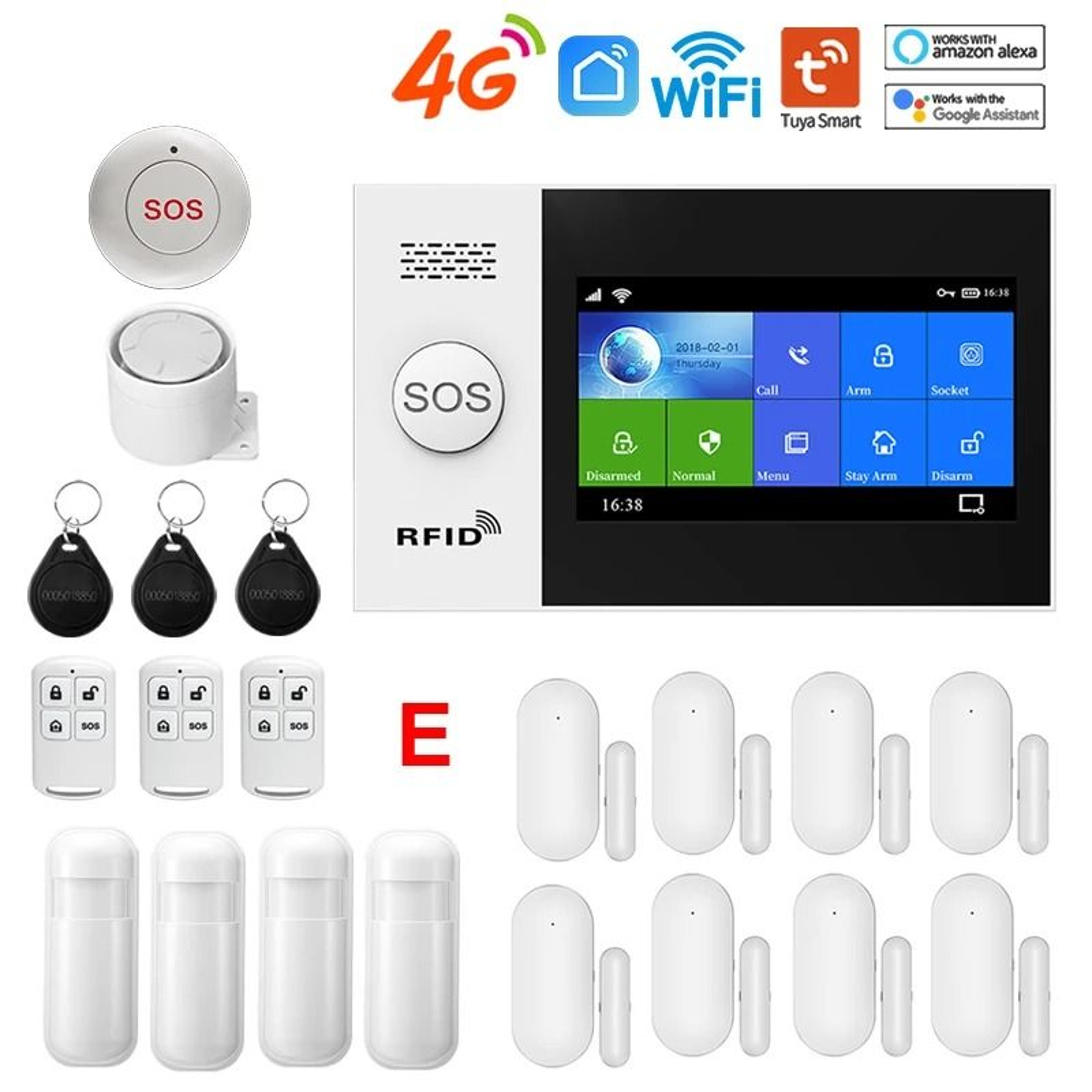 PGST PG 107 4G Wireless Home Security System WiFi Smart Alarm With Touch Screen Control 5