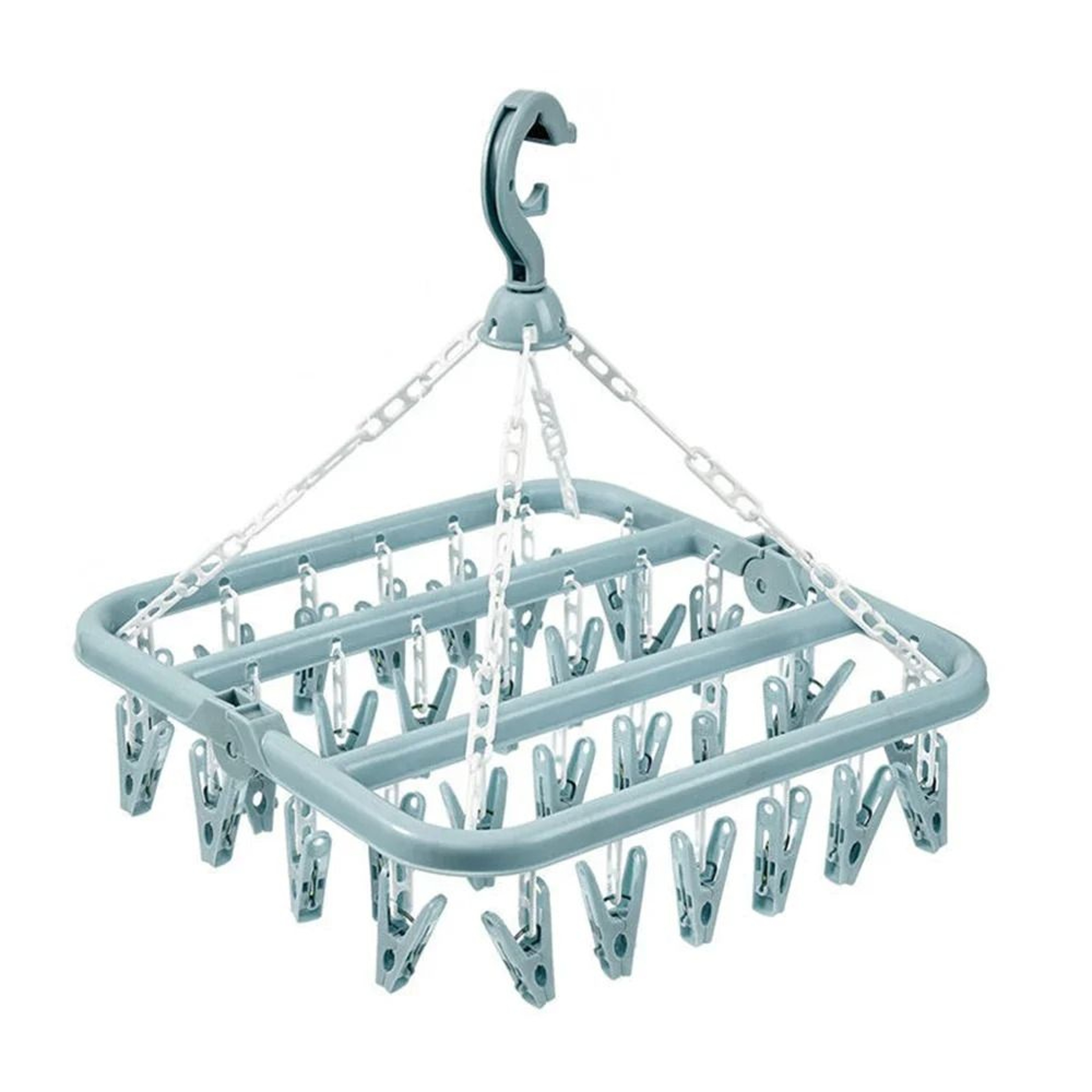 32 Clip Folding Drying Hanger Windproof Socks And Clothes Clip Organizer 2