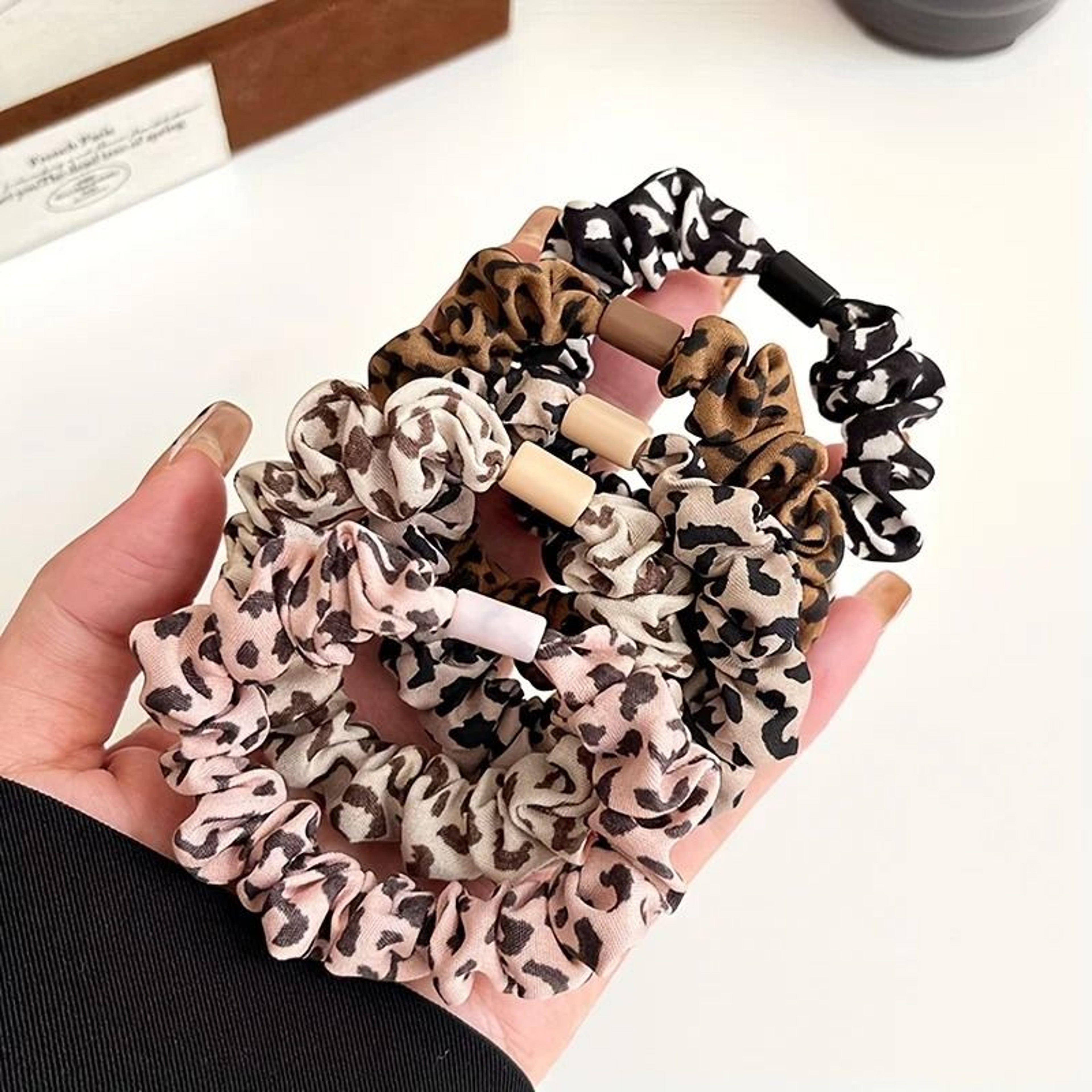 Leopard Print Elastic Hair Ties High Elastic Ponytail Holders 10pcs 6