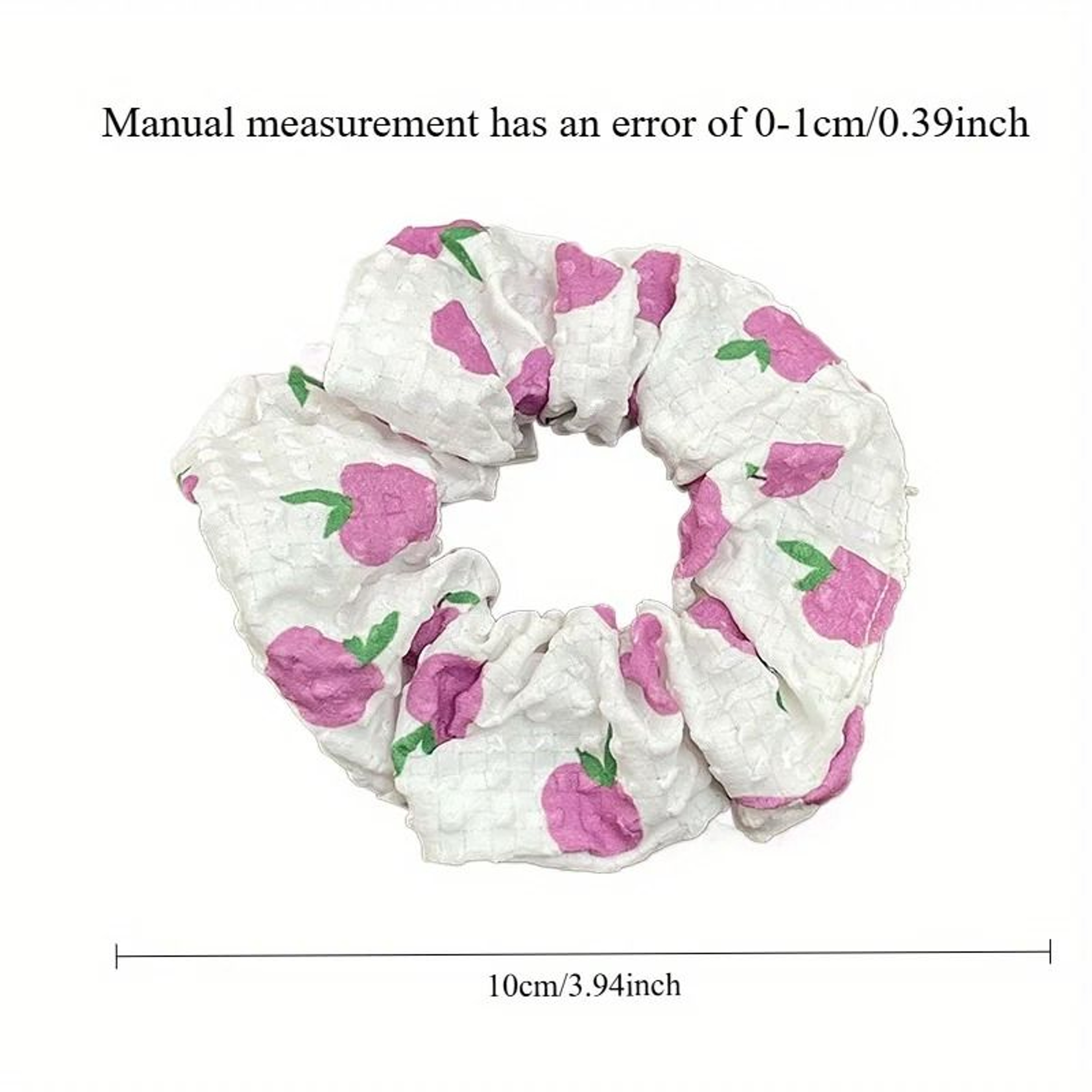 Boho Fruit Print Fabric Scrunchies Set Elegant Hair Accessories 3pcs 2