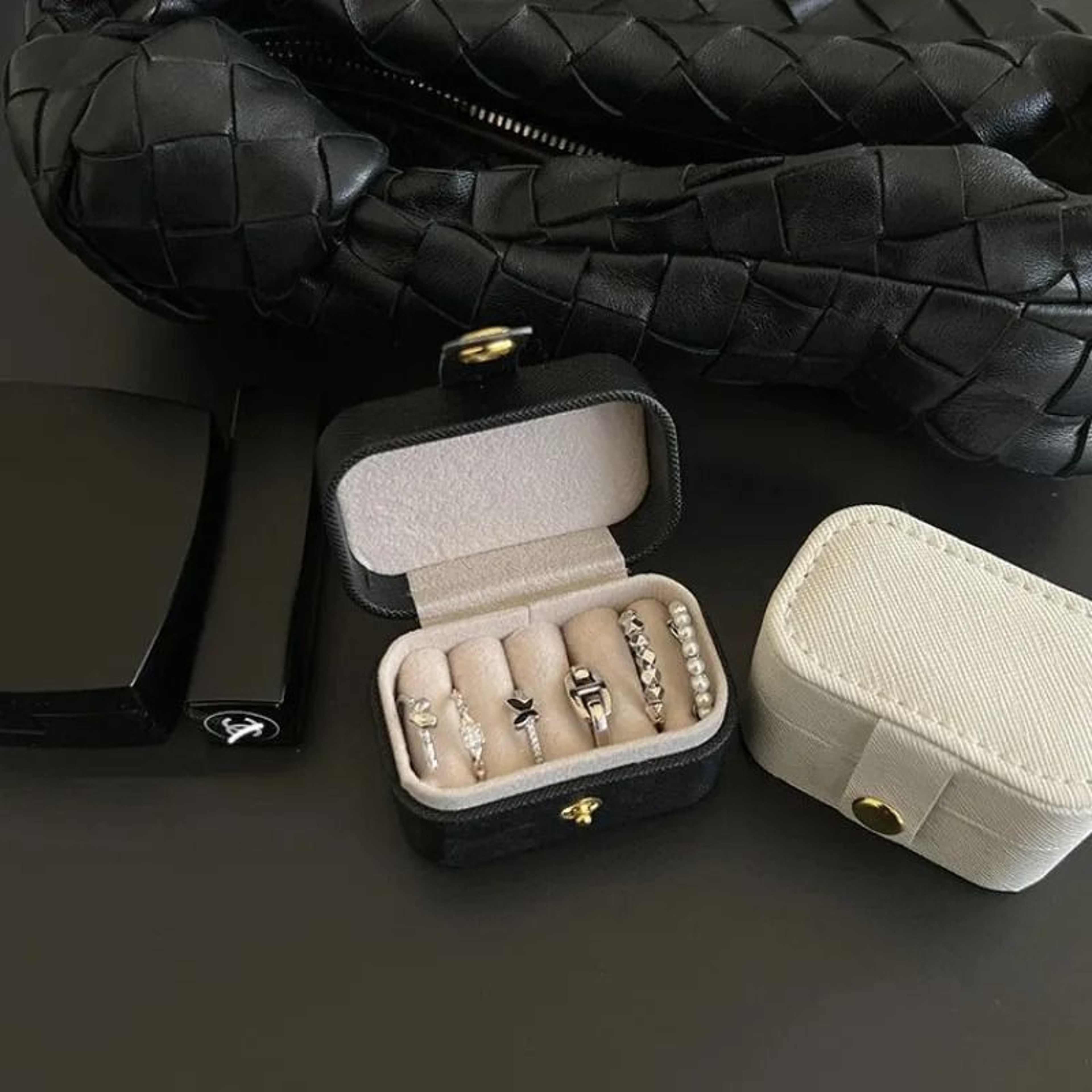 Mini Leather Jewelry Storage Bag Travel Organizer For Rings And Necklaces 8