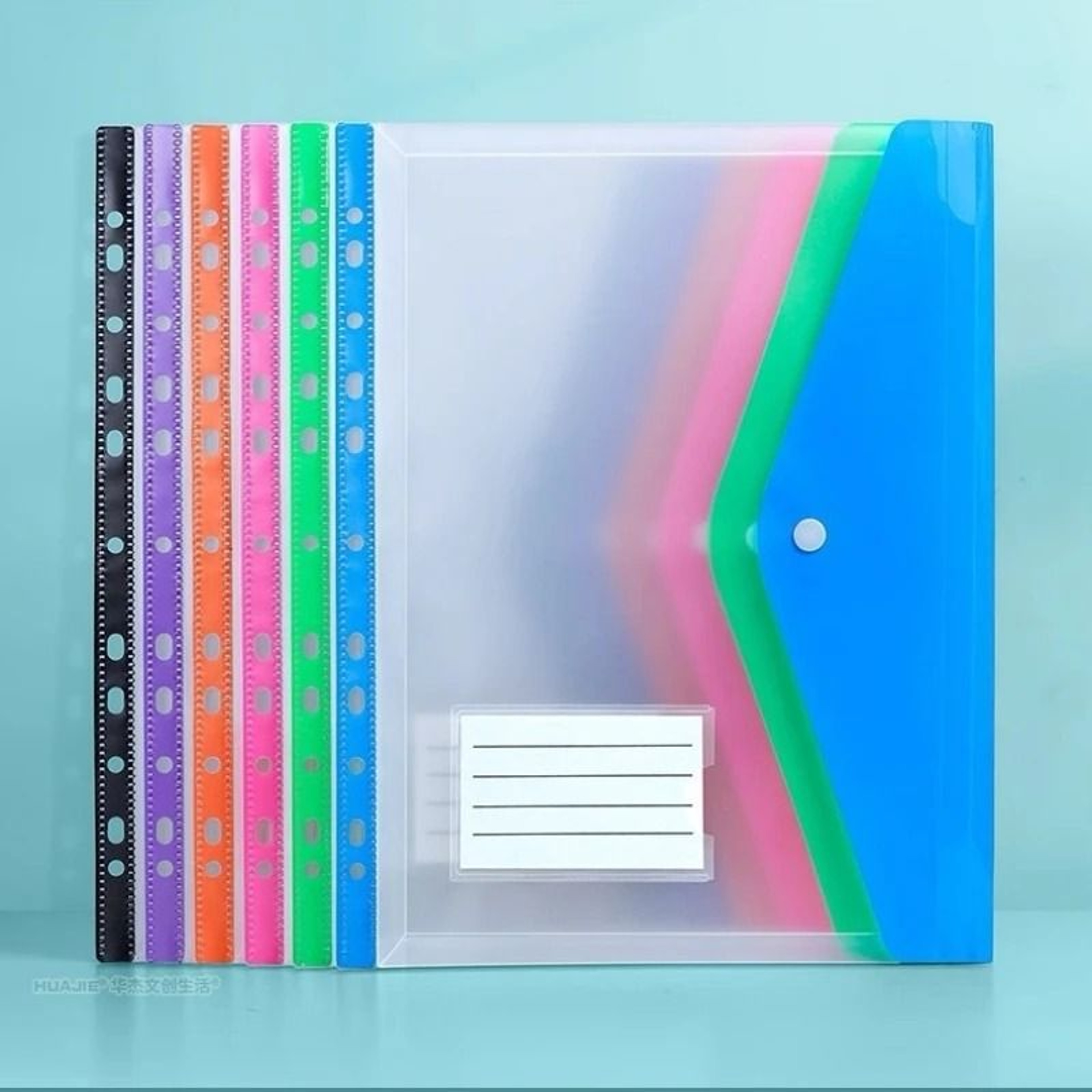 A4 Expanding File Folder Set Push Button Document Organizer For Office And School 5