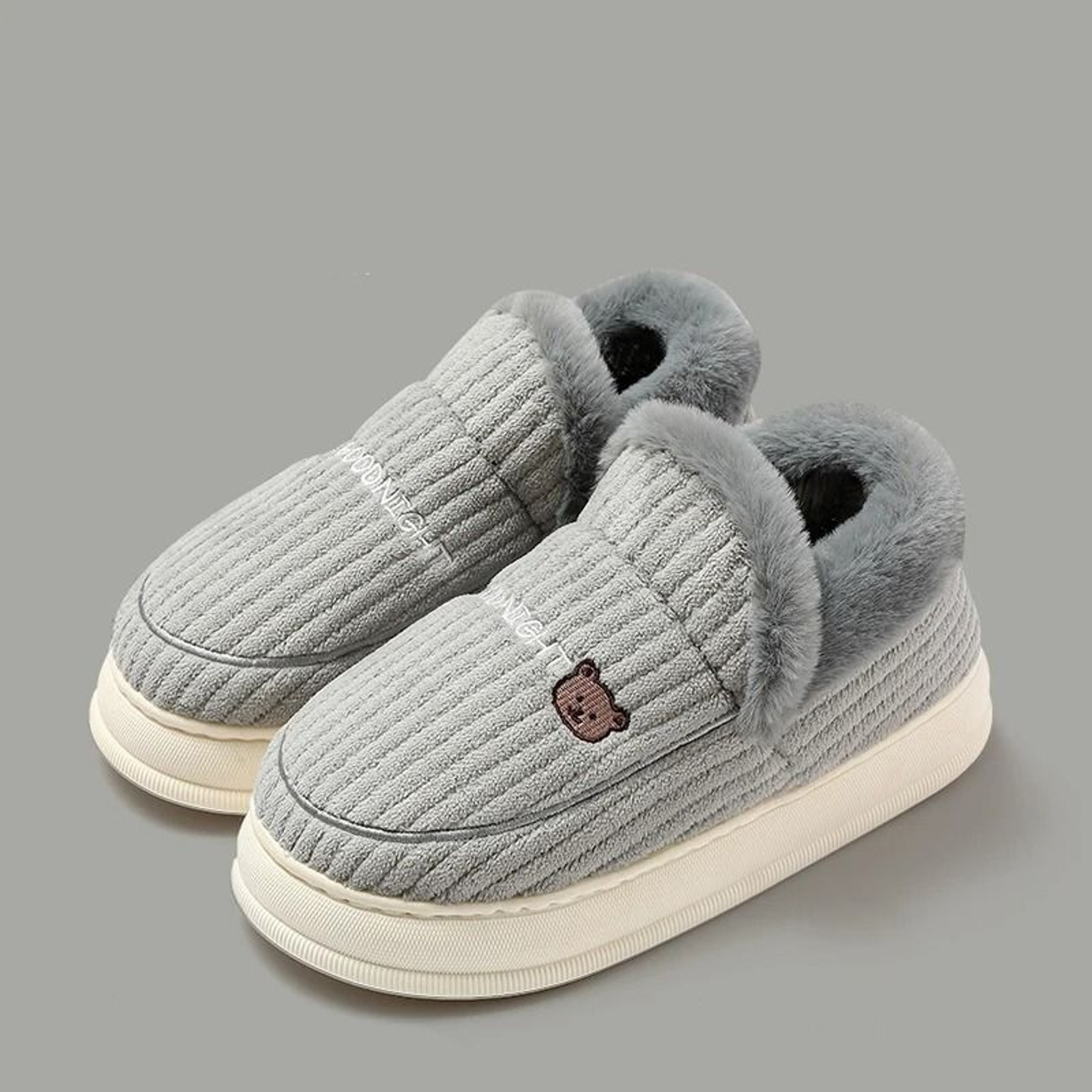 Winter Fuzzy Plush House Slippers For Women Warm Soft Sole Indoor Shoes 1