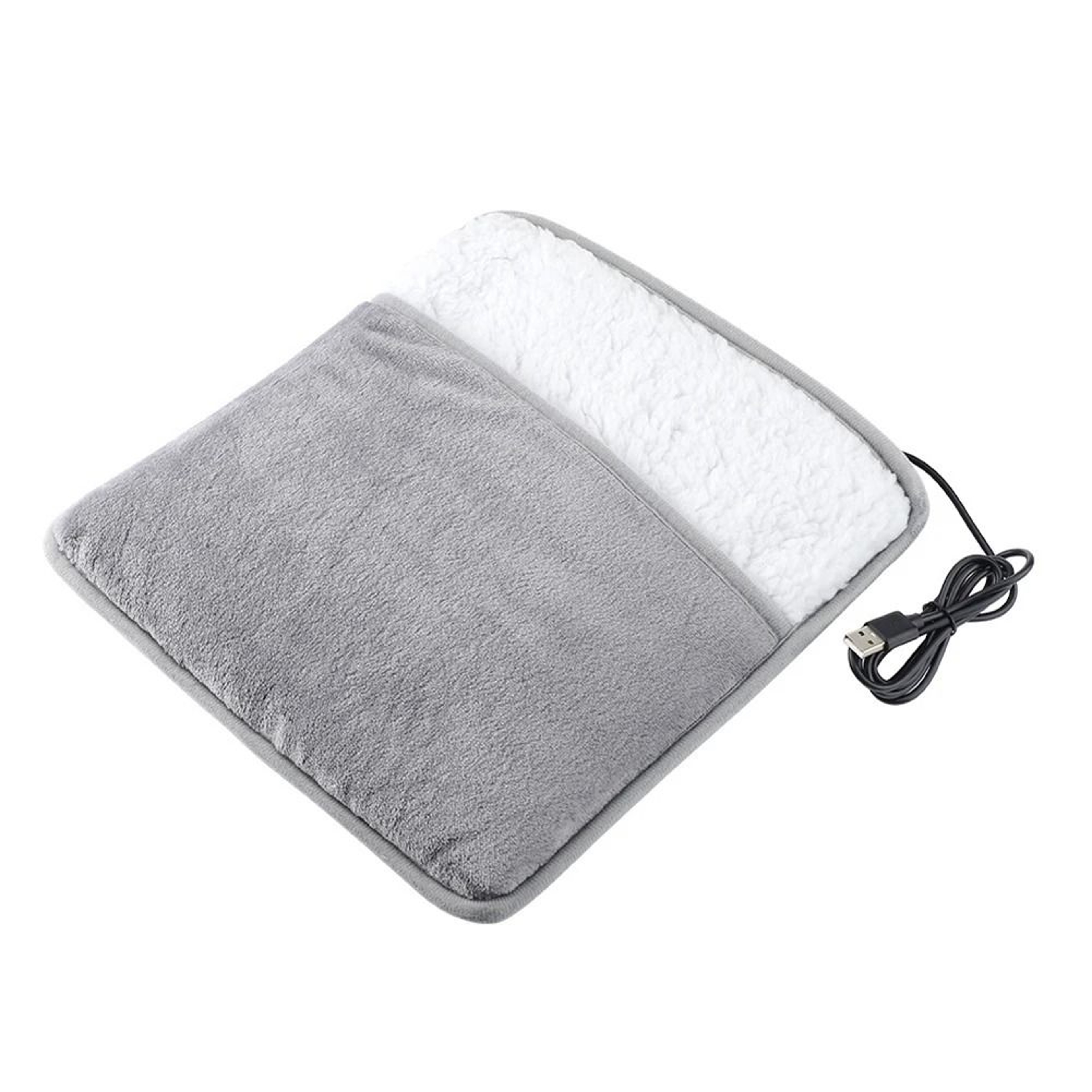 USB Electric Foot Warmer Slippers Soft Plush Heating Pad For Men And Women 4