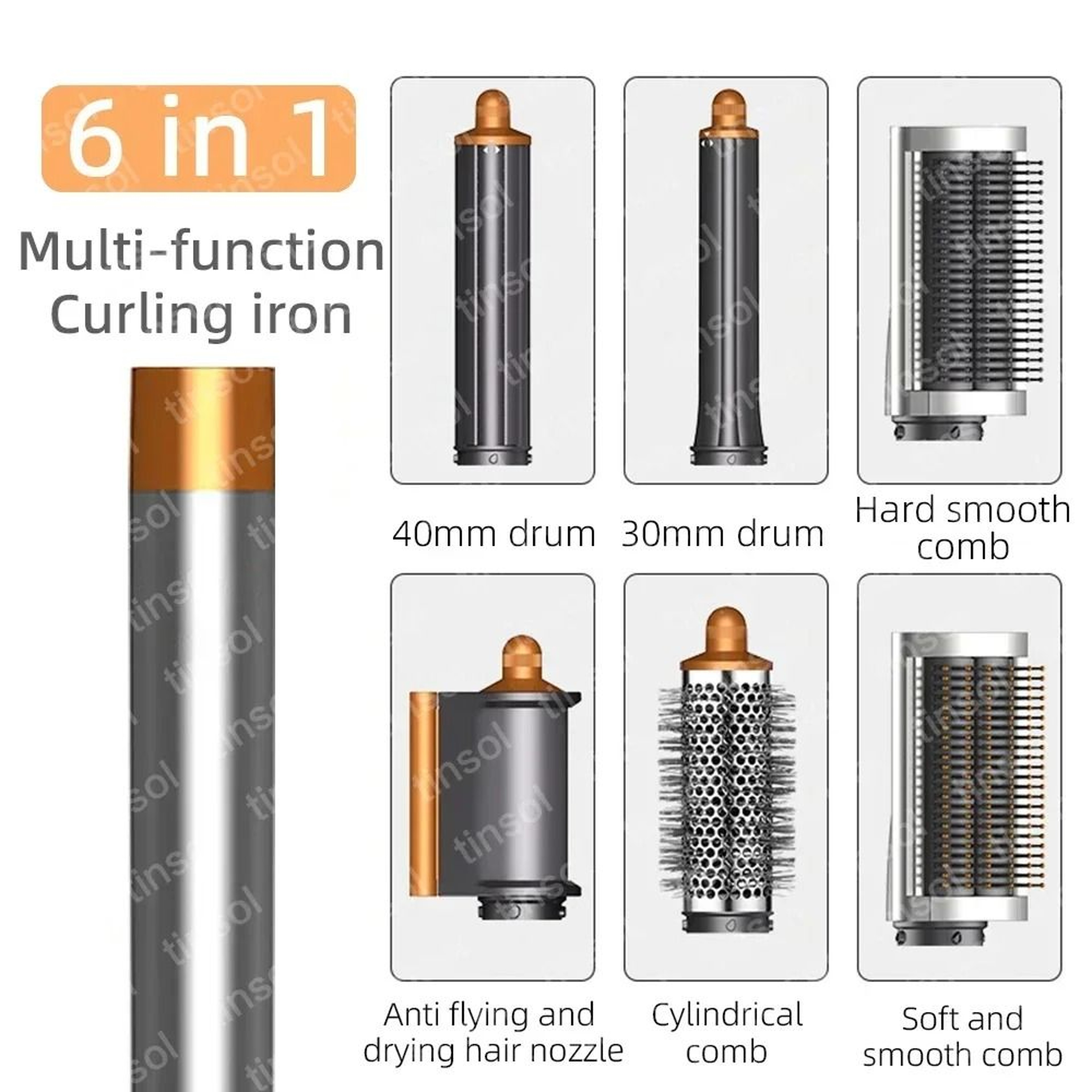 6 In 1 Multi Function Hair Dryer Styling Kit With Curling And Volumizing Attachments 4