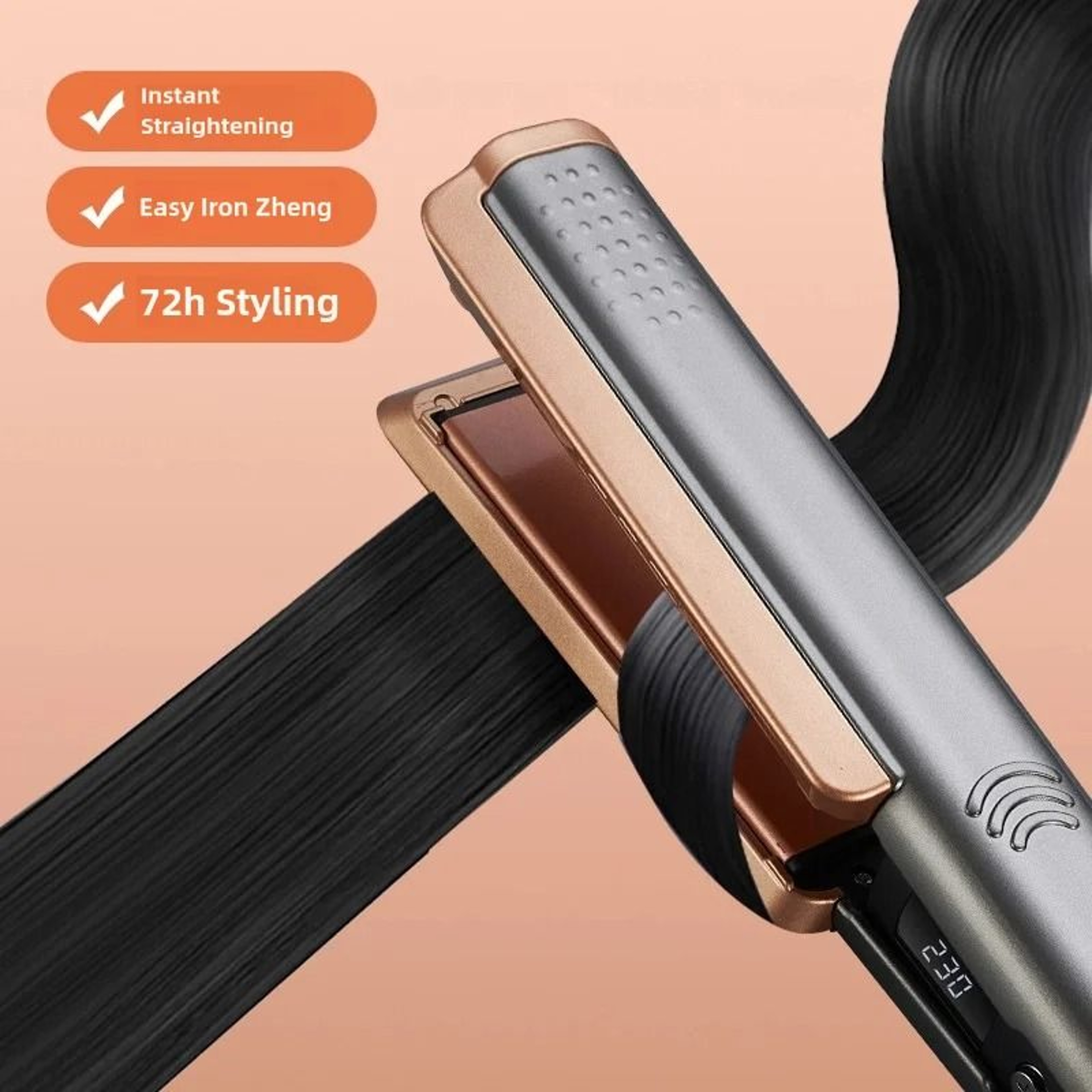 2 In 1 Ceramic Hair Straightener And Curler With Ionizer And LCD Wide Plates 3