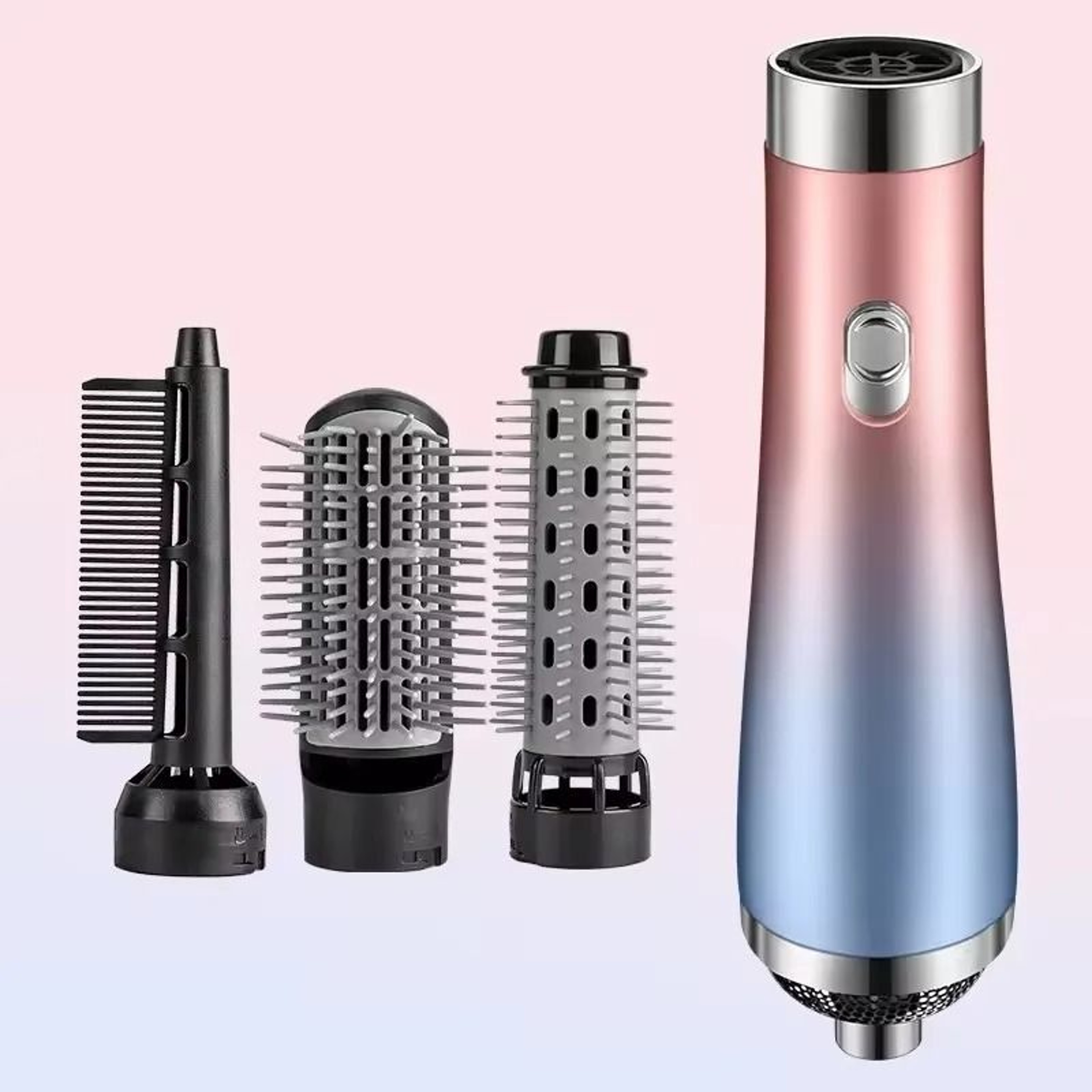 3 In 1 Hot Air Hair Dryer Brush With Curling And Straightening Comb 2