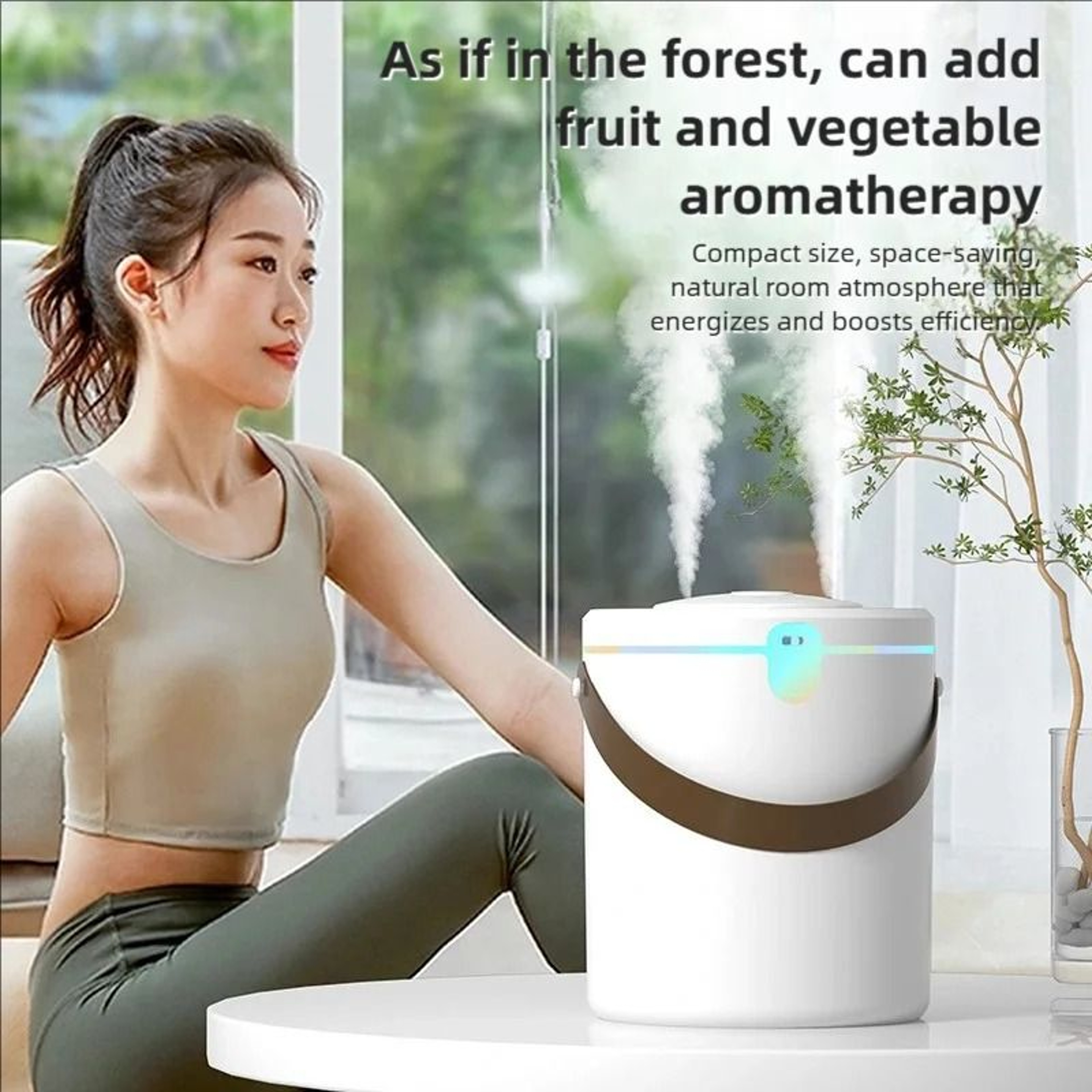 Portable 2L Humidifier With Dual Spray Aromatherapy Diffuser And Ambient Light 5