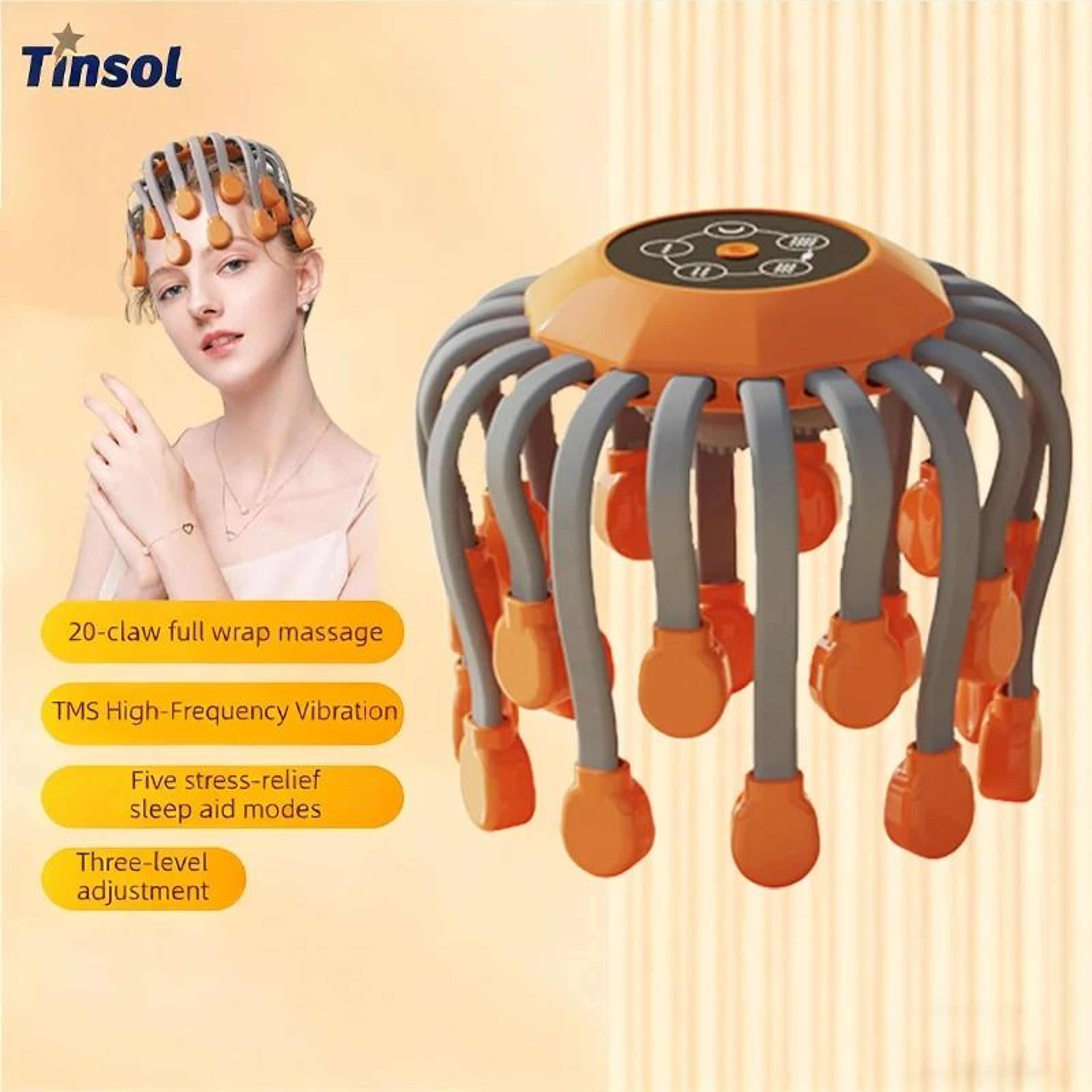 Wireless Head Massager With 20 Massage Heads For Stress And Migraine Relief 7