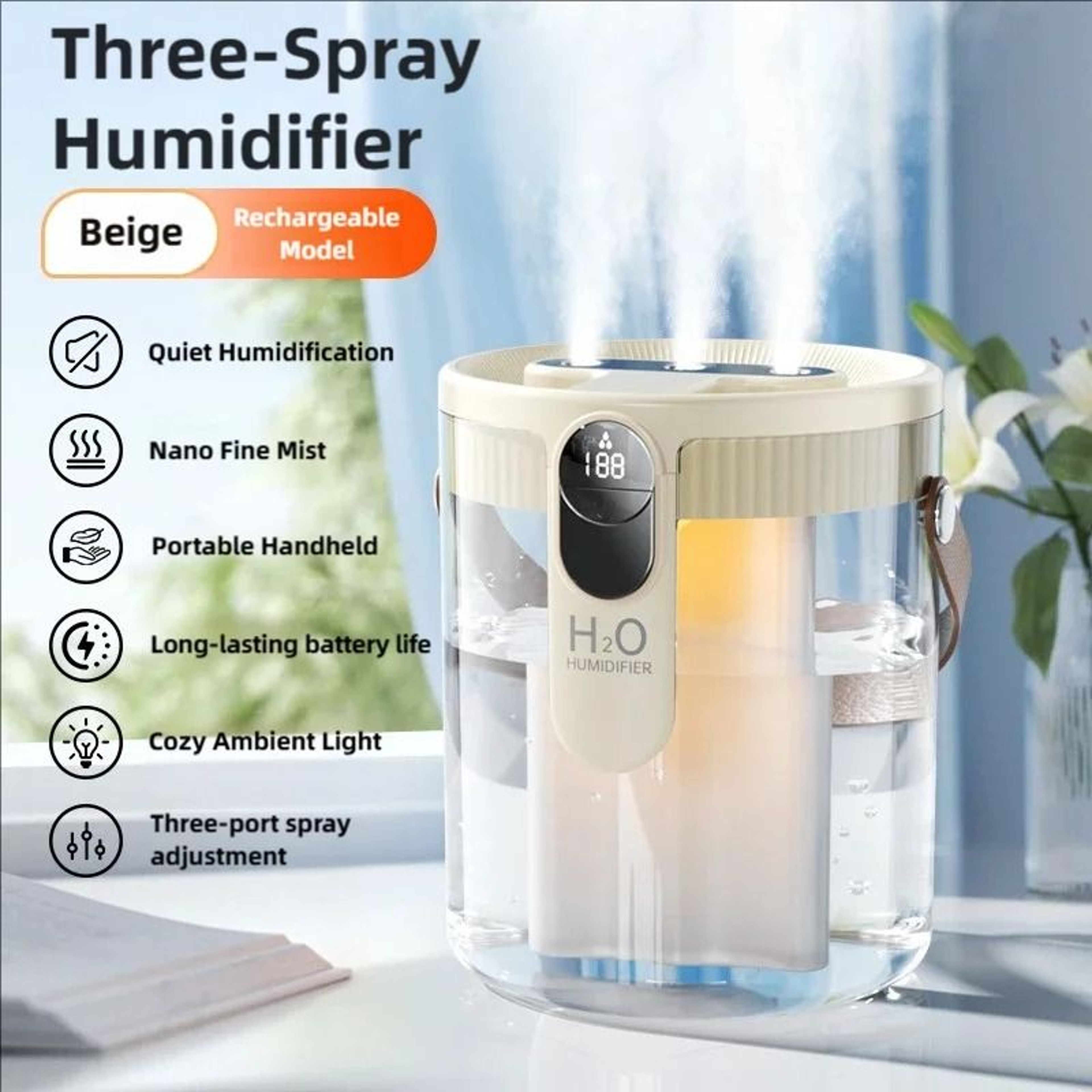 TINSOL 15L USB Air Humidifier Aromatherapy Diffuser With 3 Port Spray And Ambient Lamp 2