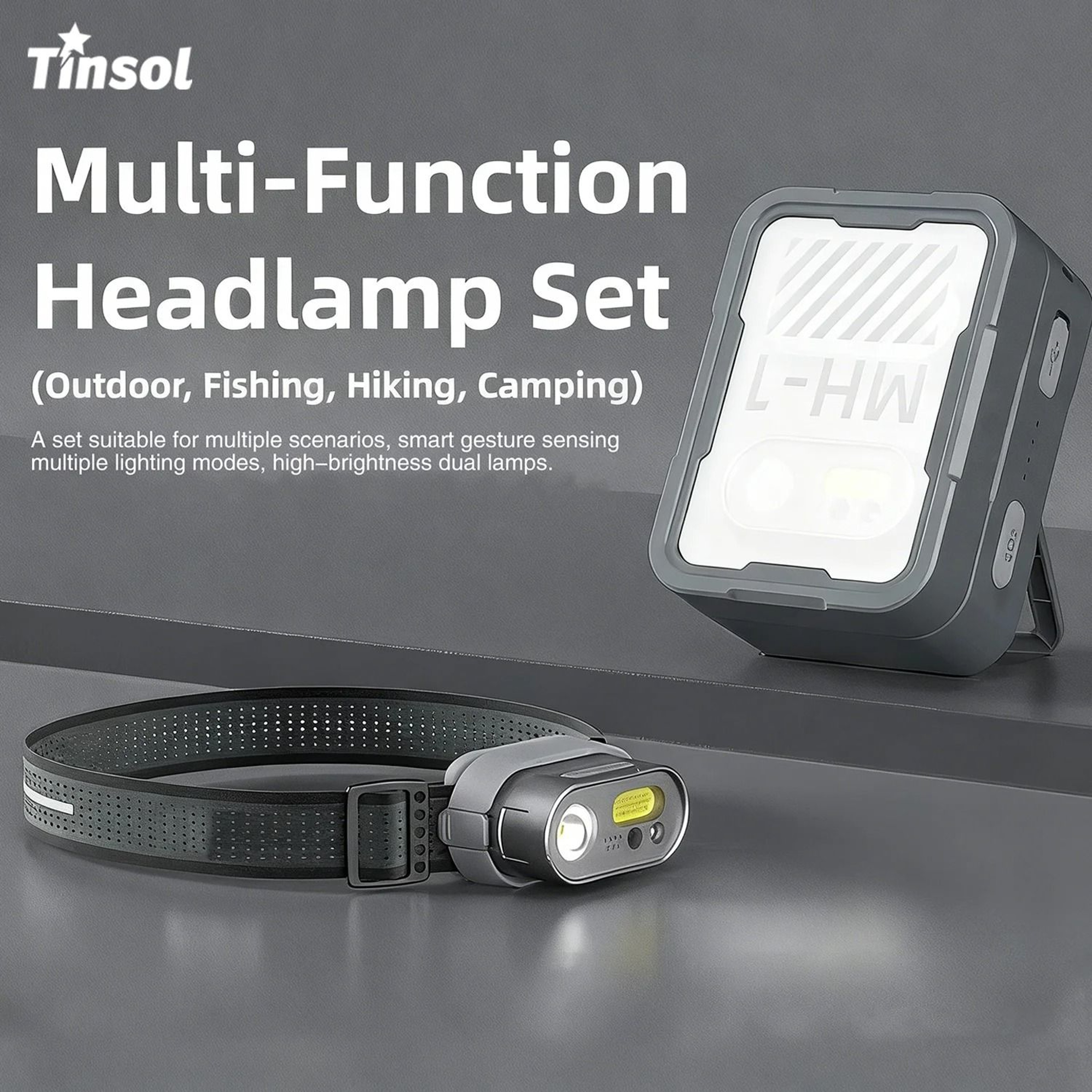 TINSOL MH1 USB Rechargeable Motion Sensor LED Headlamp Headtorch 2