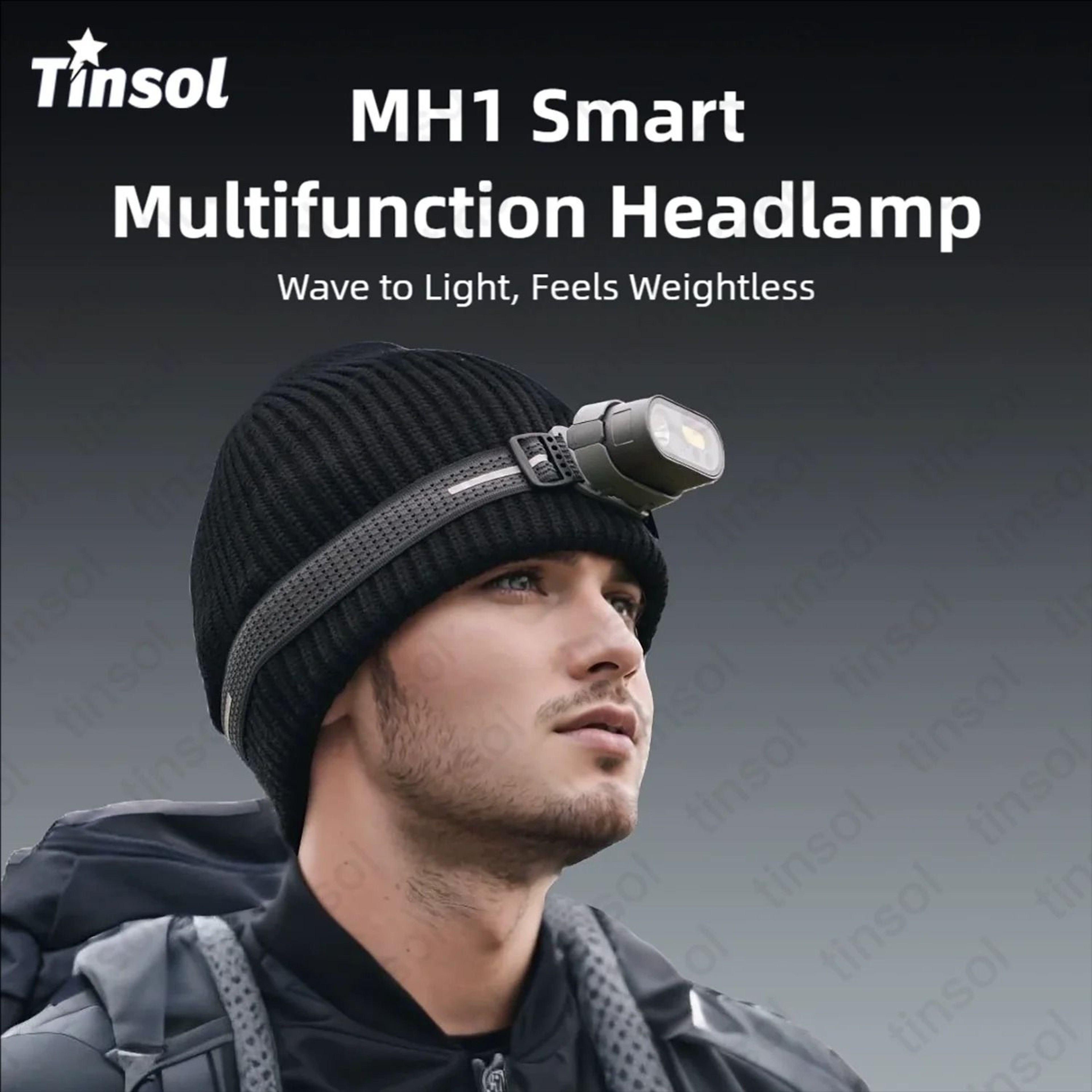 TINSOL MH1 USB Rechargeable Motion Sensor LED Headlamp Headtorch 7