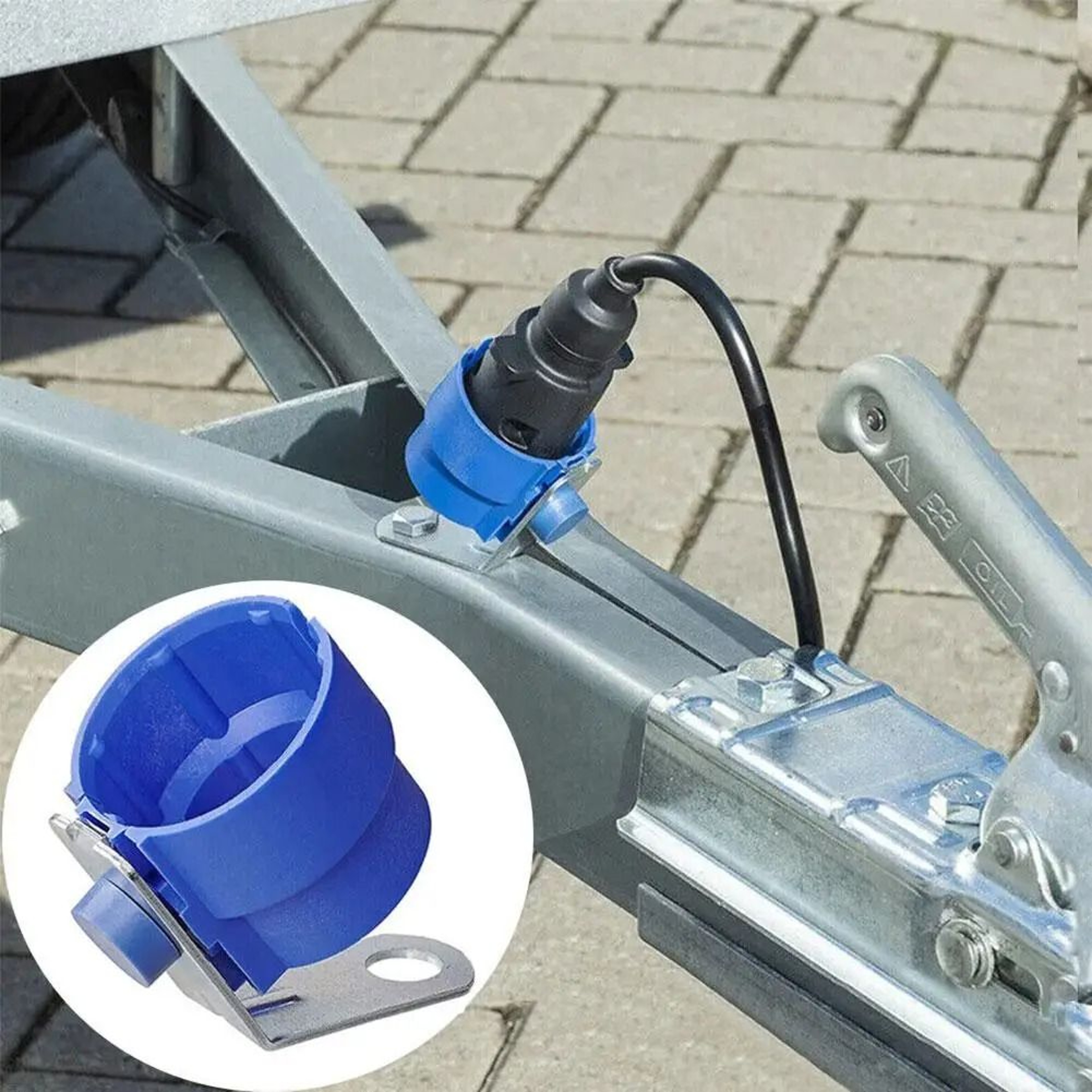 Round Trailer Plug Holder Parking Cover ABS Trailer Connector Bracket 2