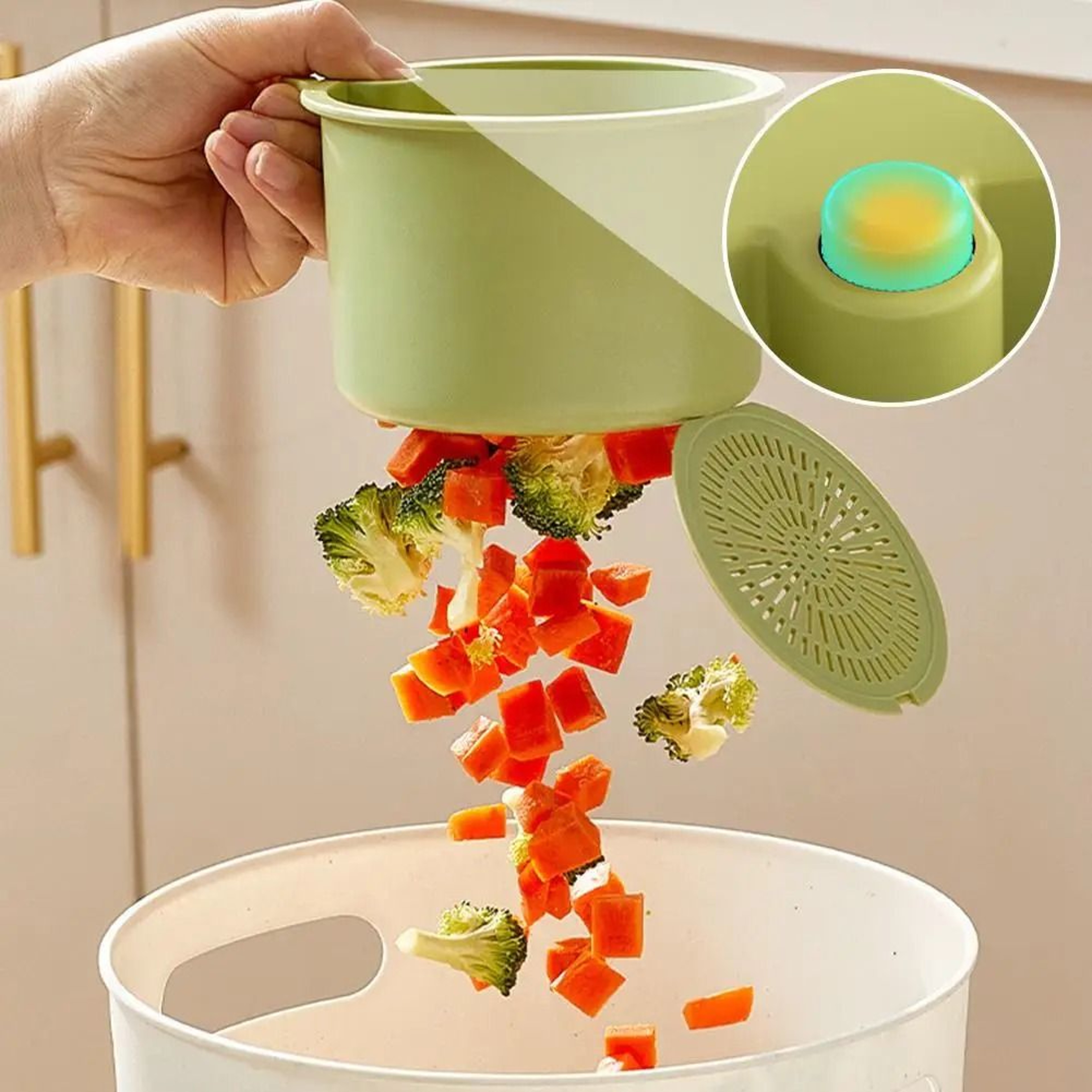 Kitchen Sink Hanging Drain Basket Automatic Dump Waste Collector 5