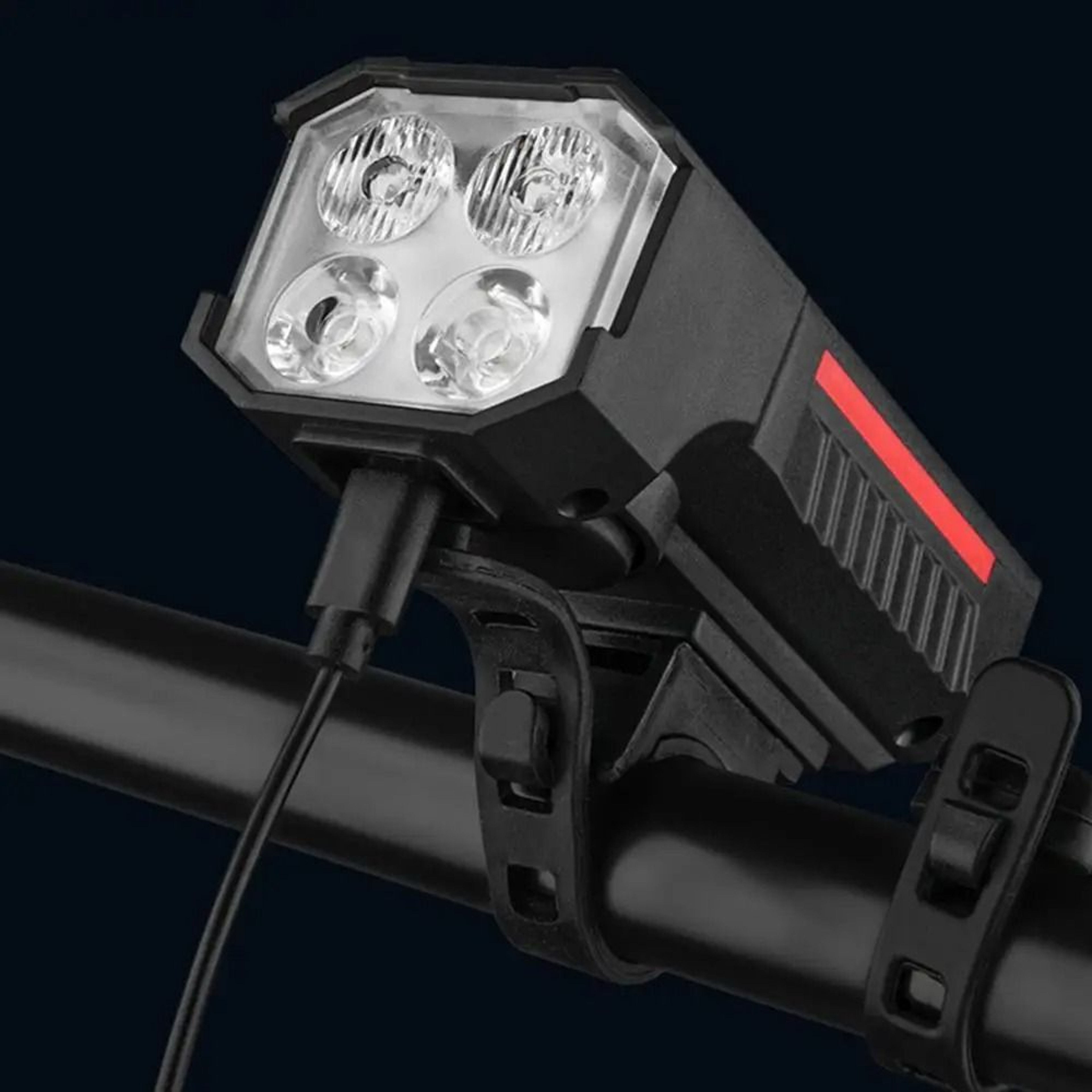Solar Powered Bicycle Light 2 In 1 Strong Beam Bike Flashlight 2