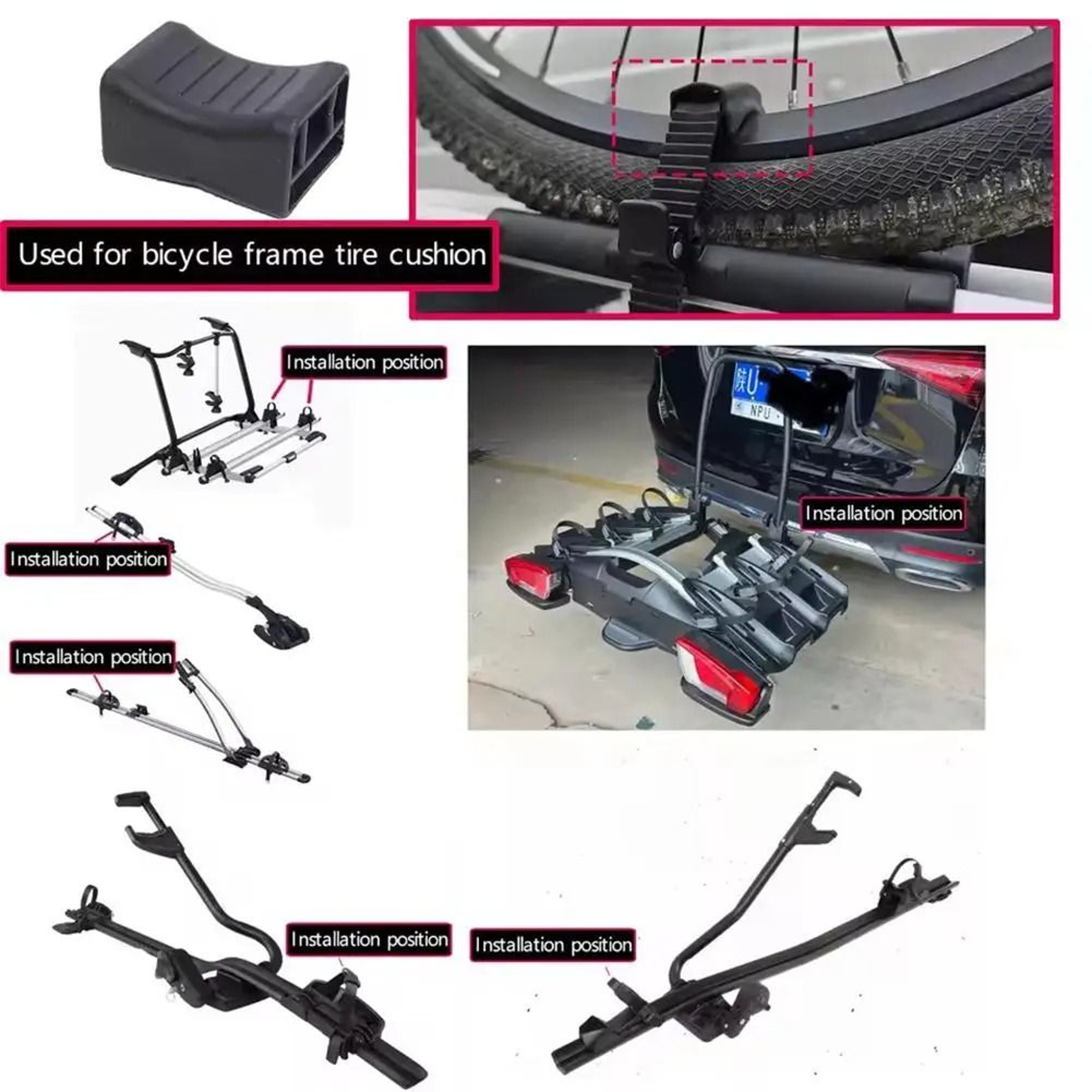 Universal Car Bike Rack Hanging Frame Top Mount Bicycle Carrier 4