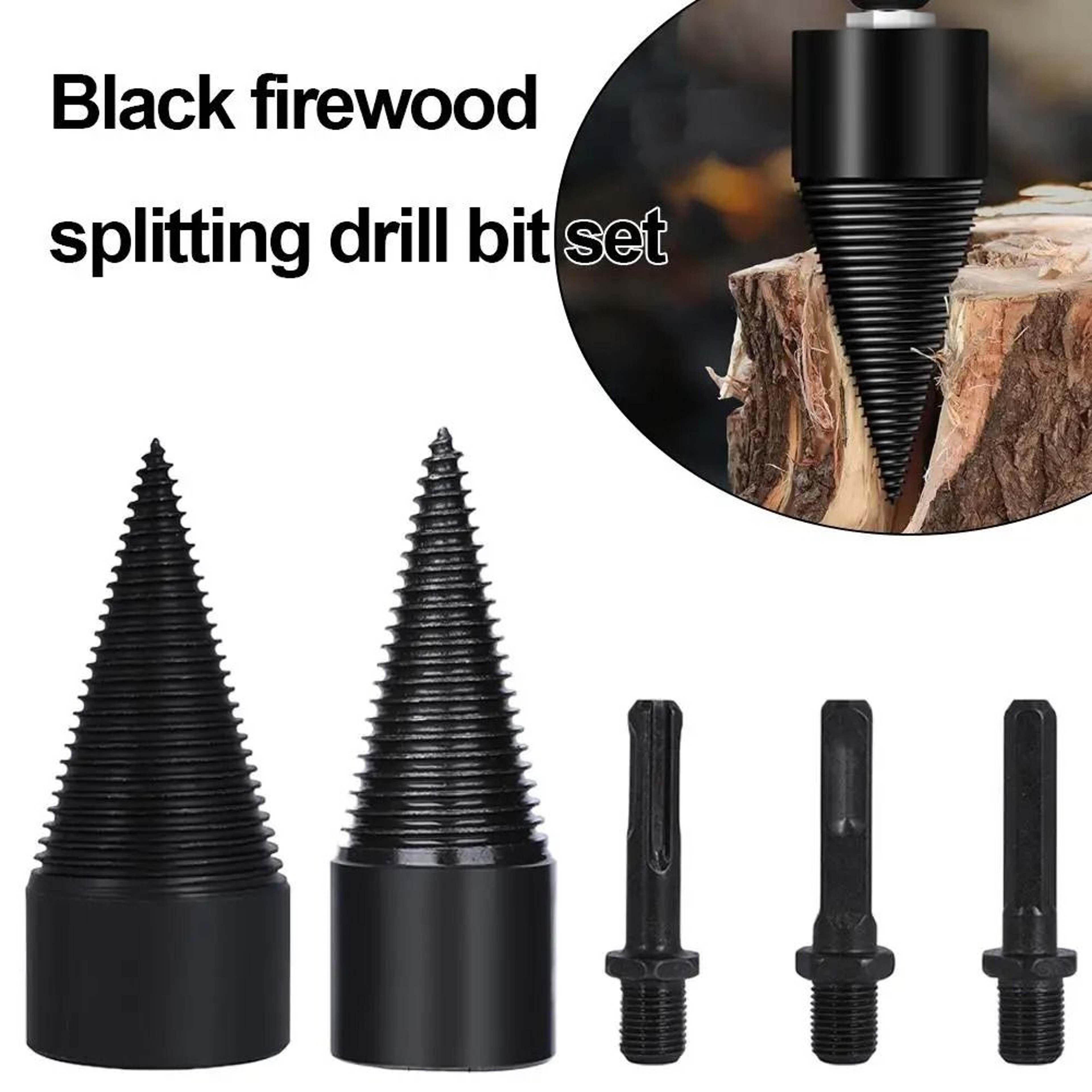 Wood Splitting Cone Drill Bit Heavy Duty Firewood Splitting Tool 7