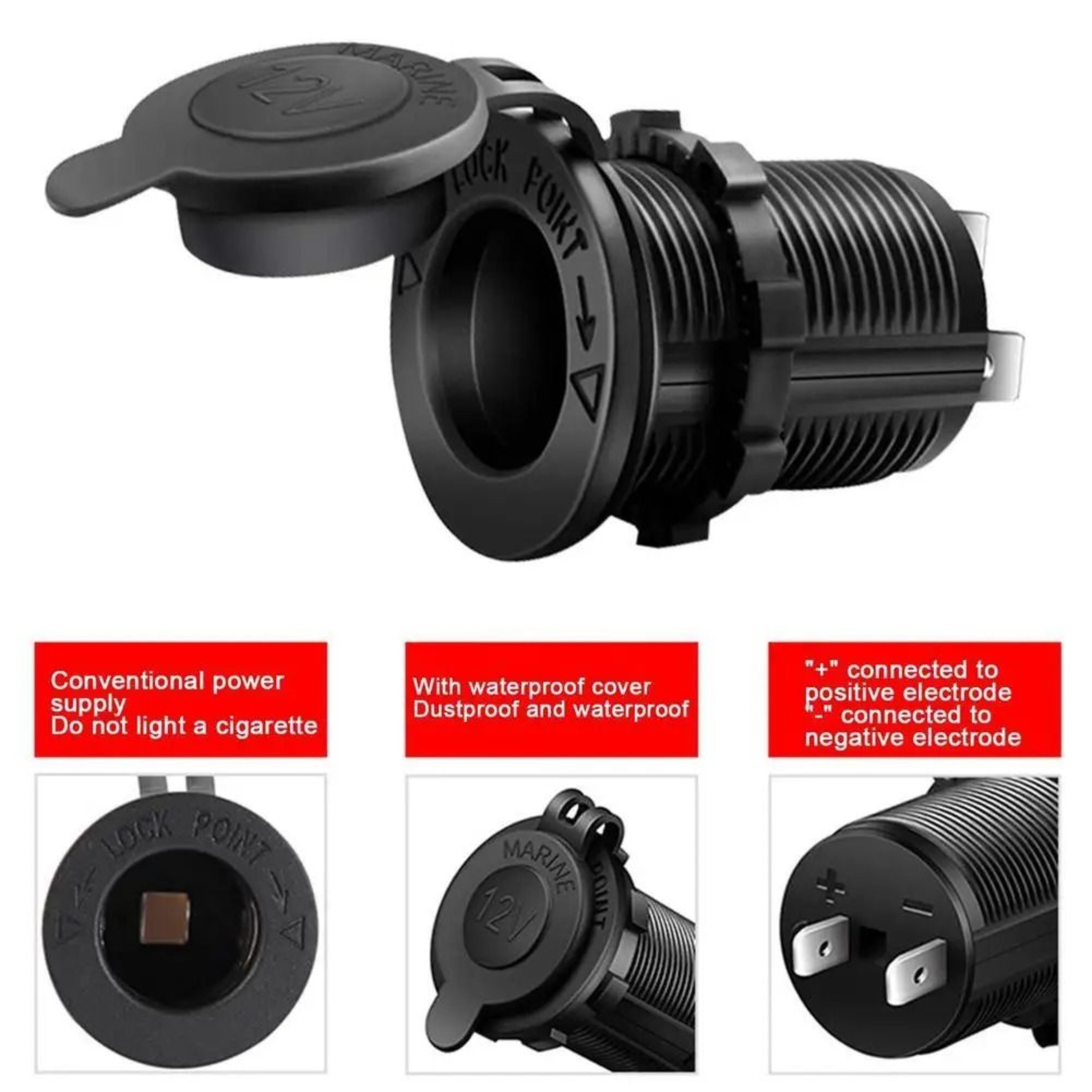 12V To 24V Car Cigarette Lighter Female Socket Power Adapter 1