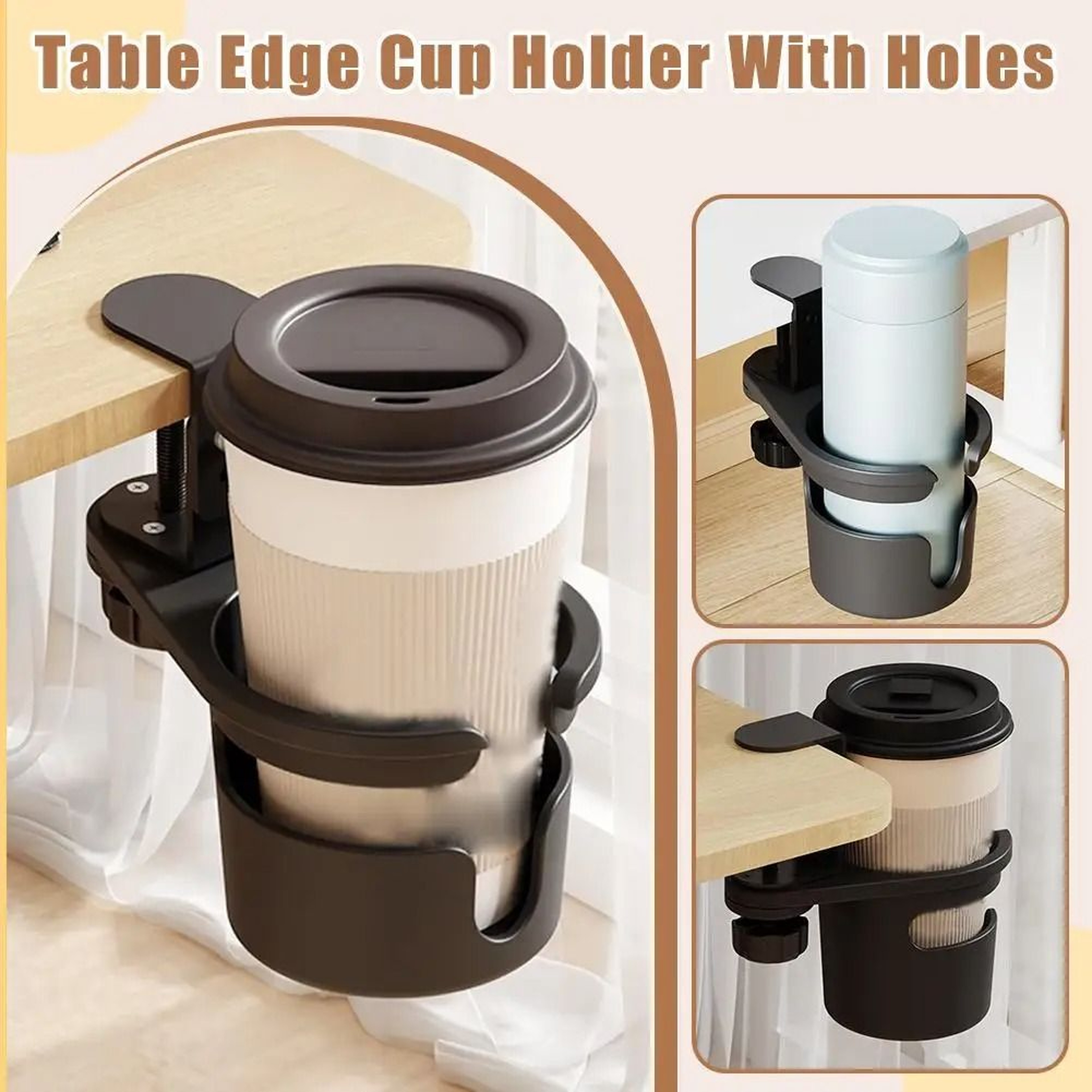 Rotating Desktop Cup Holder Organizer Office Beverage Storage Rack 3