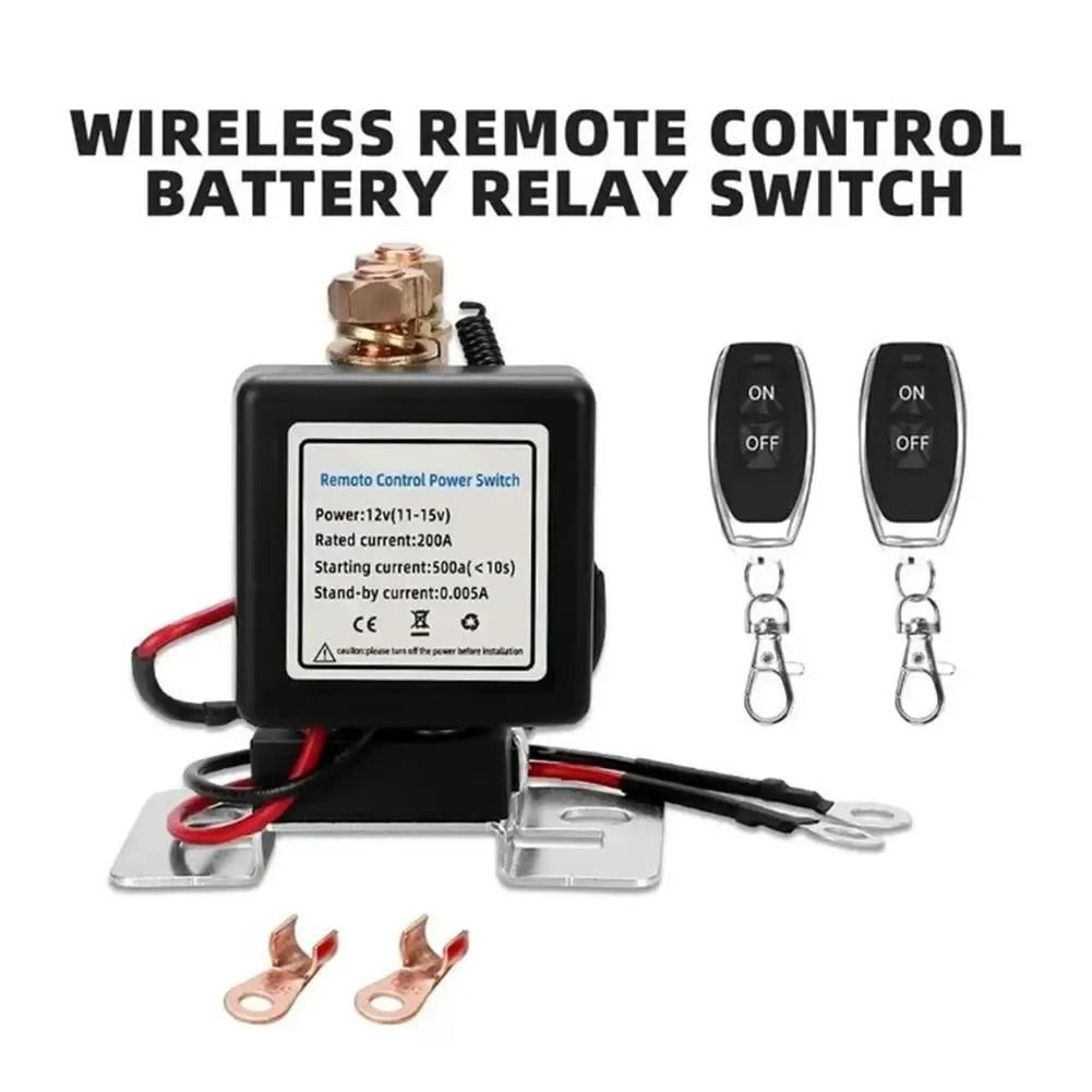 Remote Control Battery Cut Off Switch 12V 24V High Current Power Disconnect Relay 5