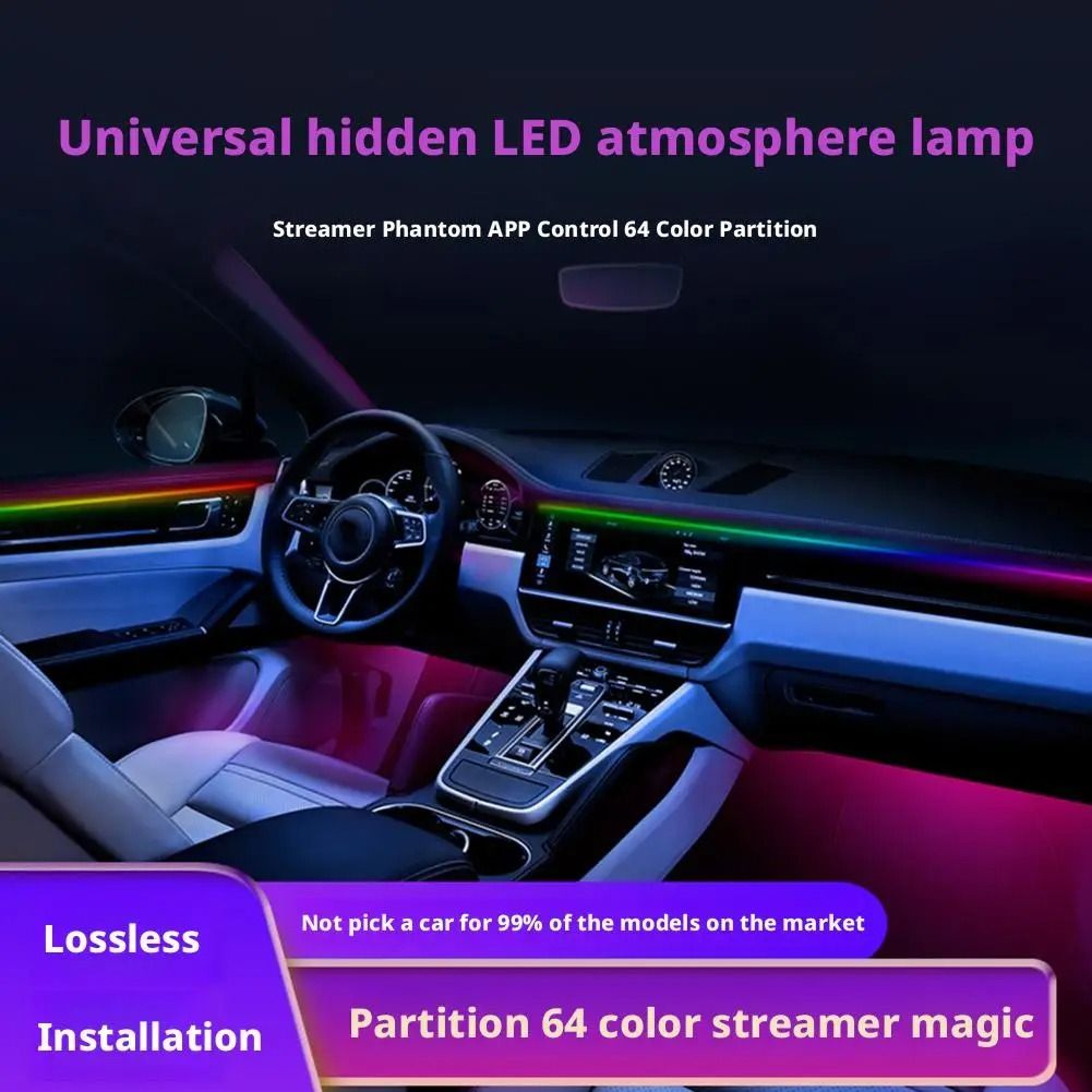 Smart RGB Acrylic LED Ambient Light Strip USB App Controlled Interior Lighting 4