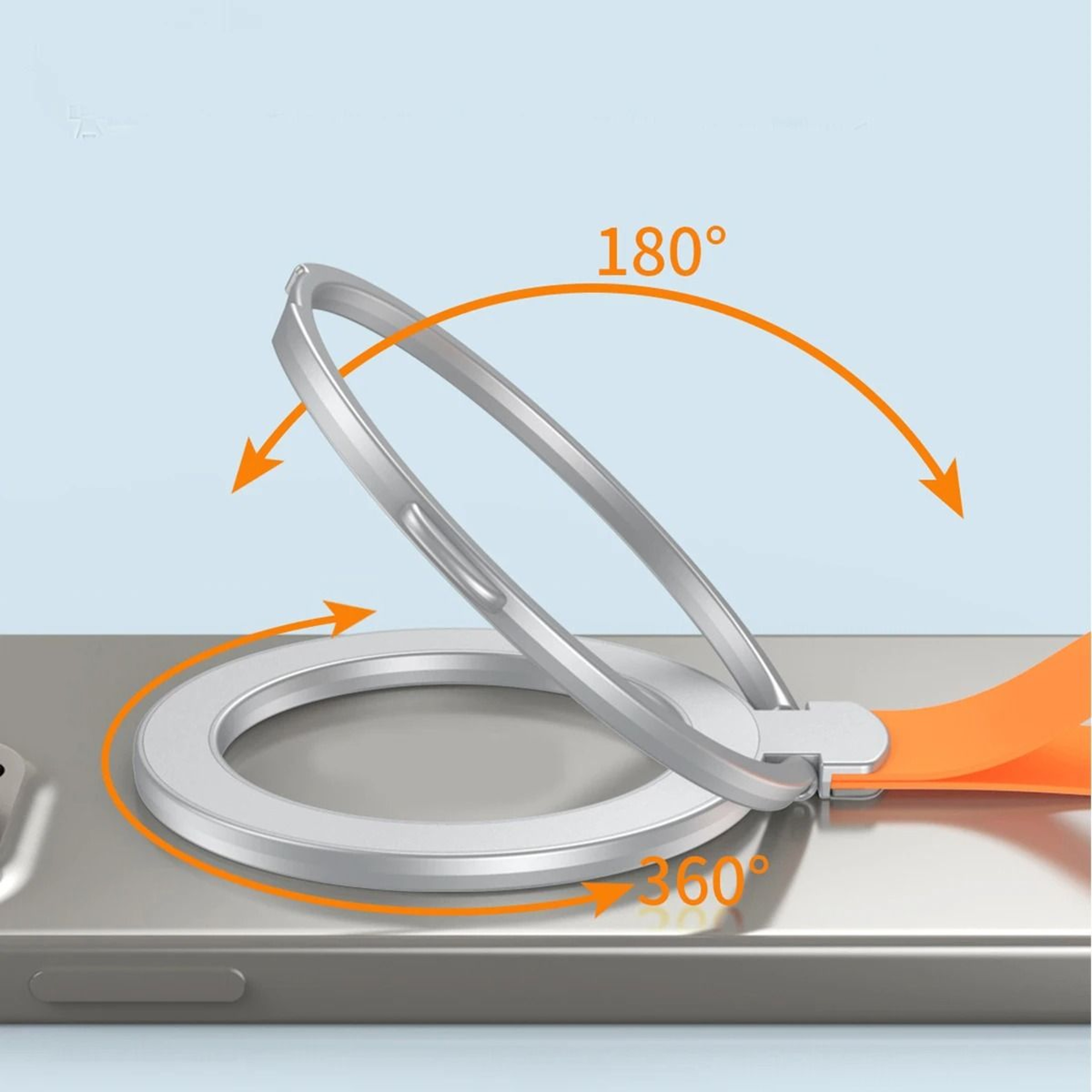 Magnetic Phone Ring Stand Holder With Strap For MagSafe IPhone 8