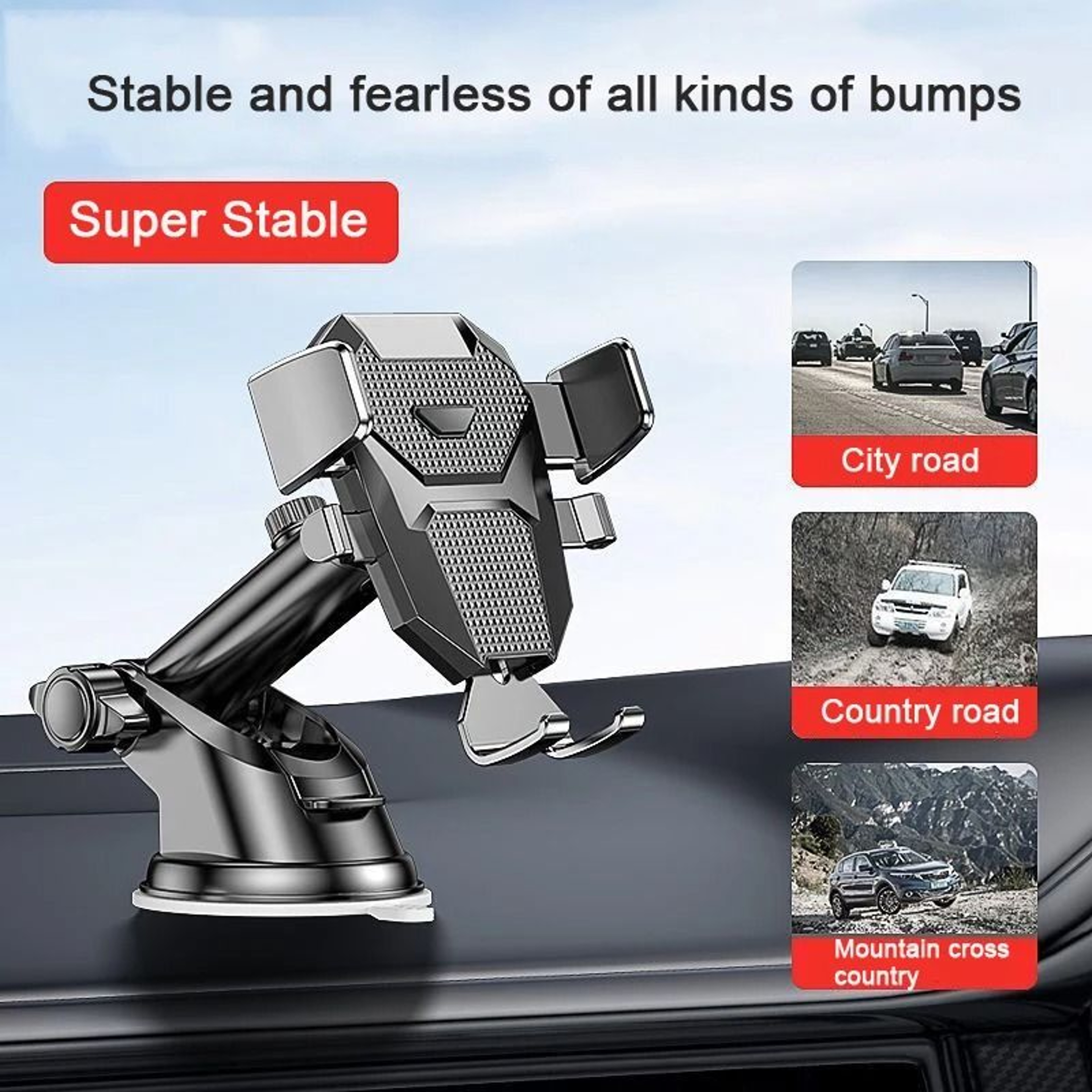 Car Phone Holder Air Vent Clip Mount With Suction Support Universal Fit 5