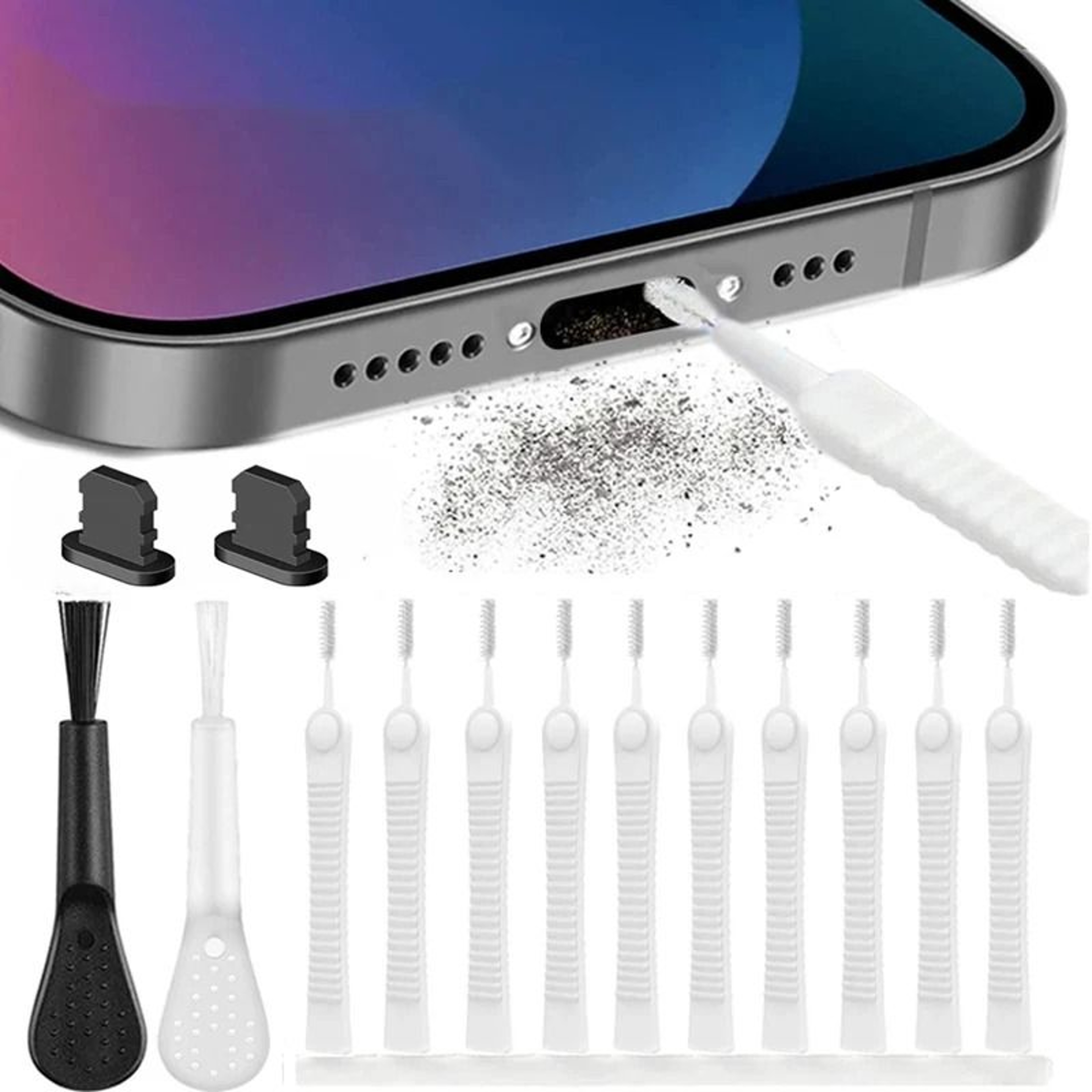 Universal Mobile Port Cleaner Tool Kit For Phone Keyboard And Devices 0