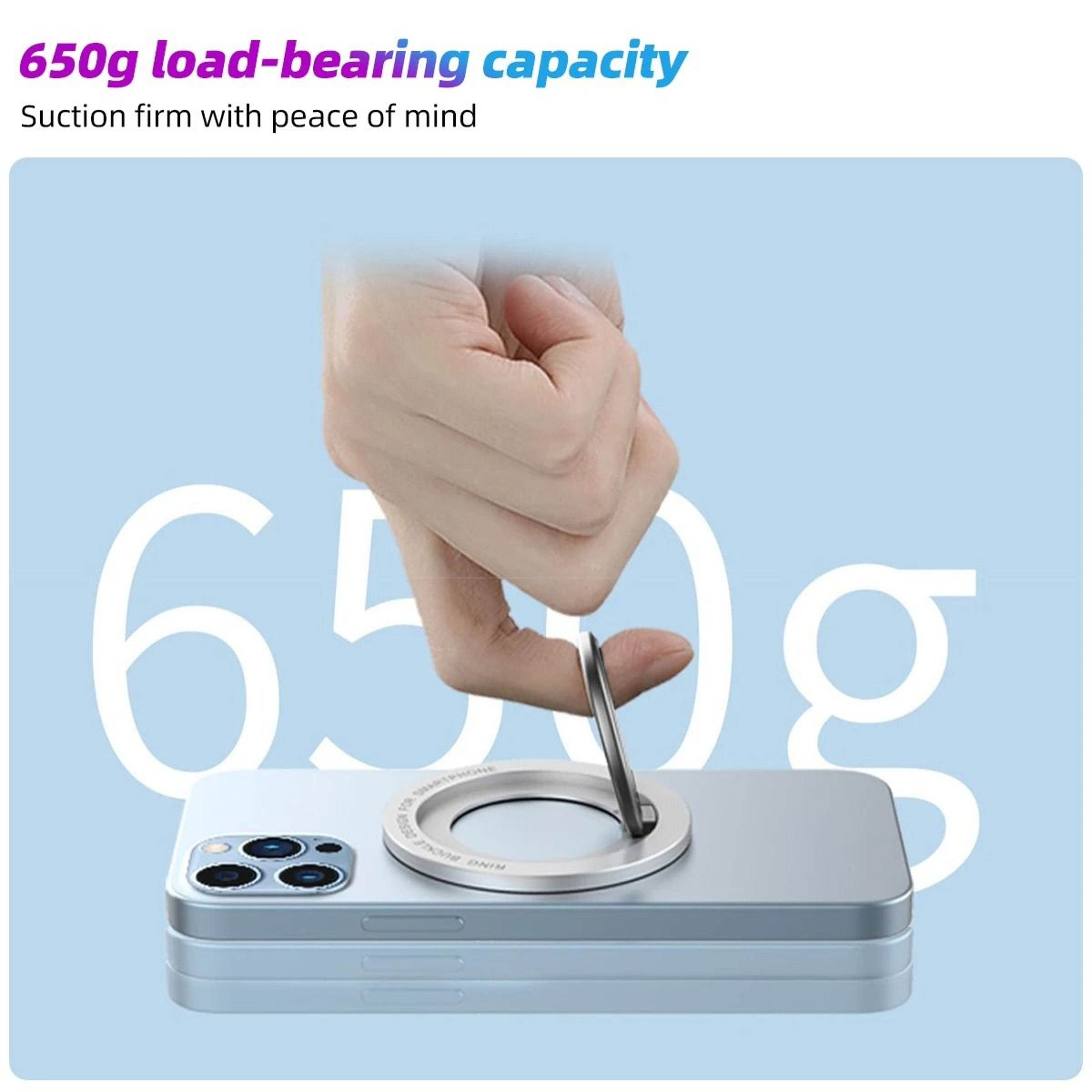 Magnetic Phone Ring Holder Grip Kickstand For MagSafe Smartphones 6
