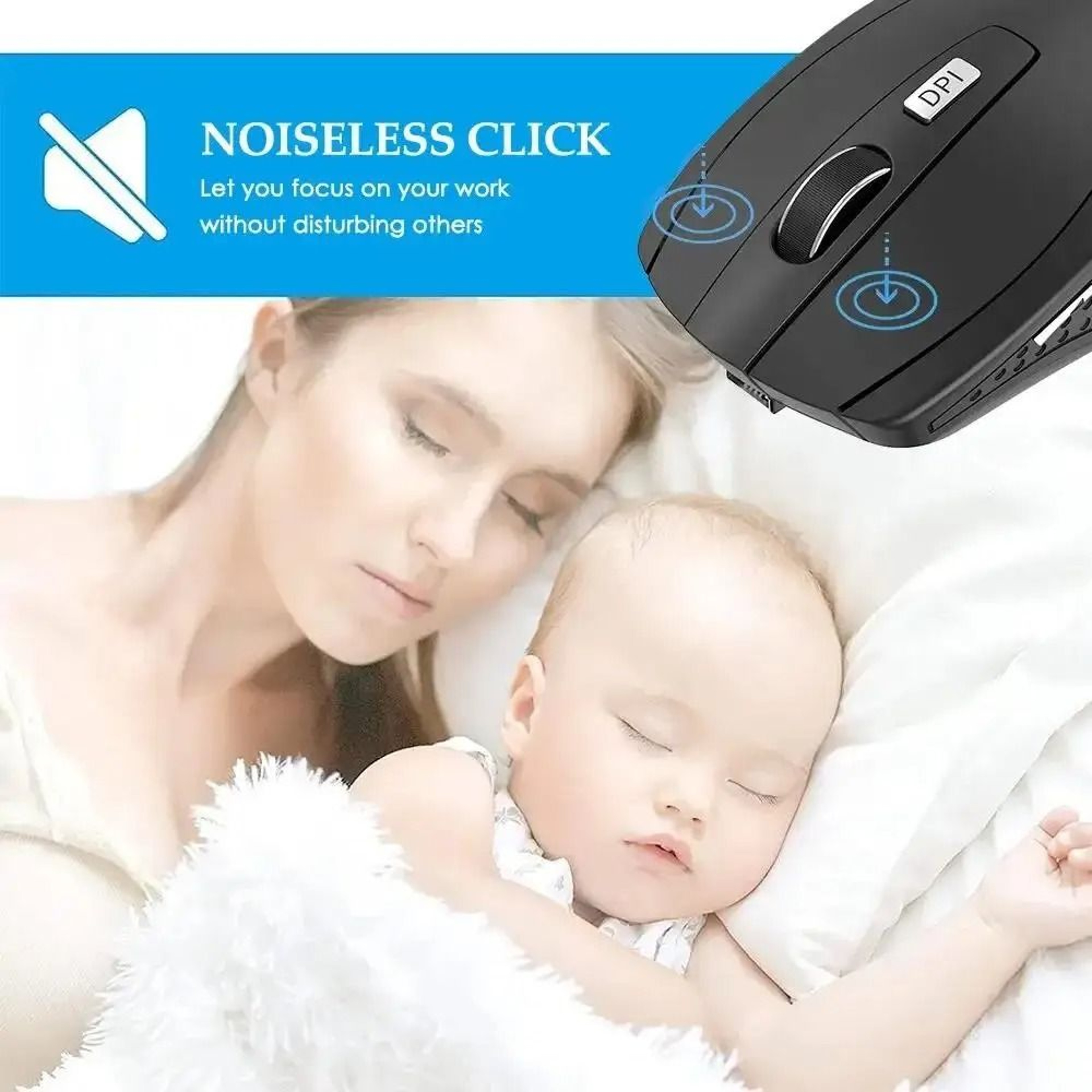24GHz Wireless Gaming Mouse Adjustable DPI Ergonomic Optical Mouse 6