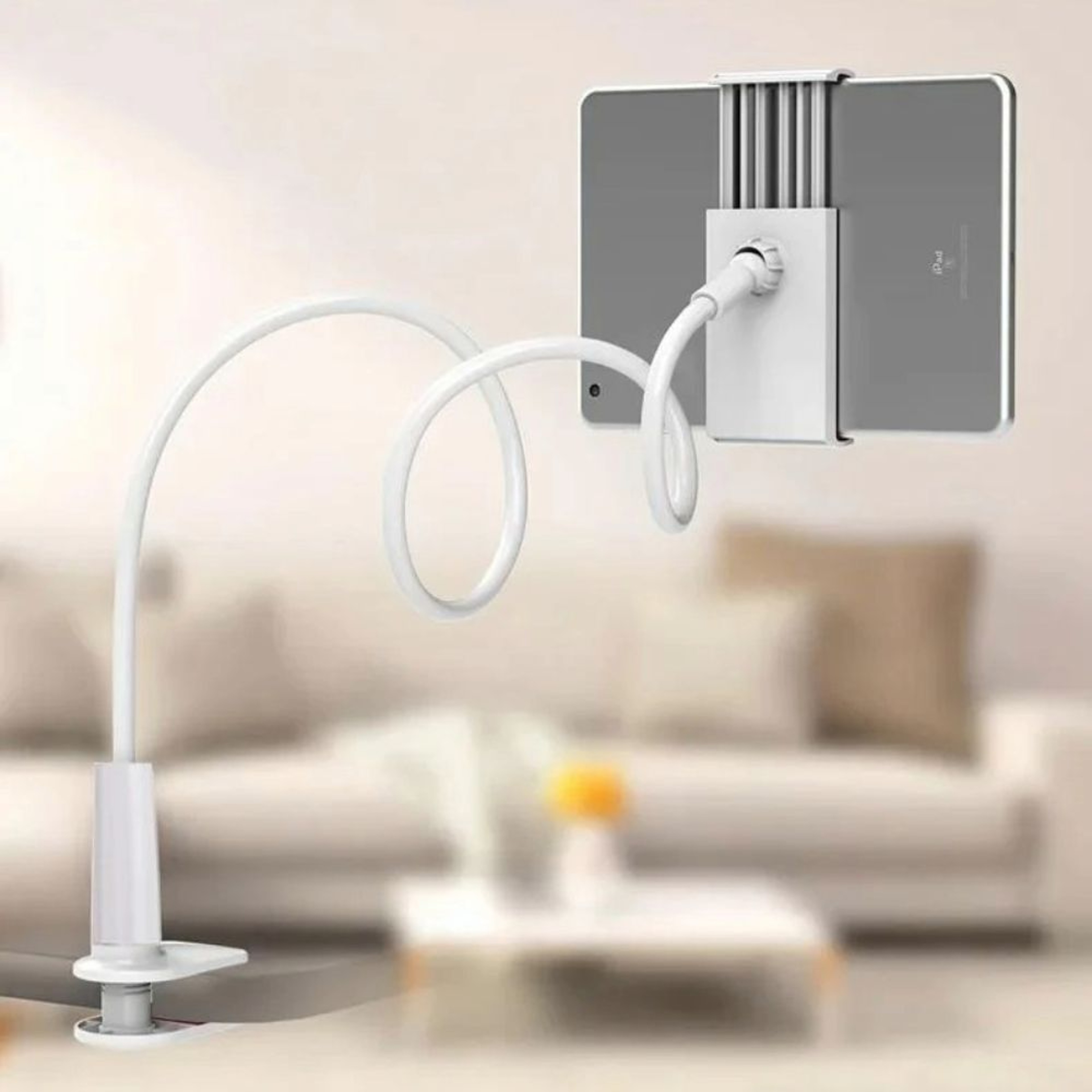 Flexible Gooseneck Tablet Holder Stand With Clamp For Bed And Desk 4