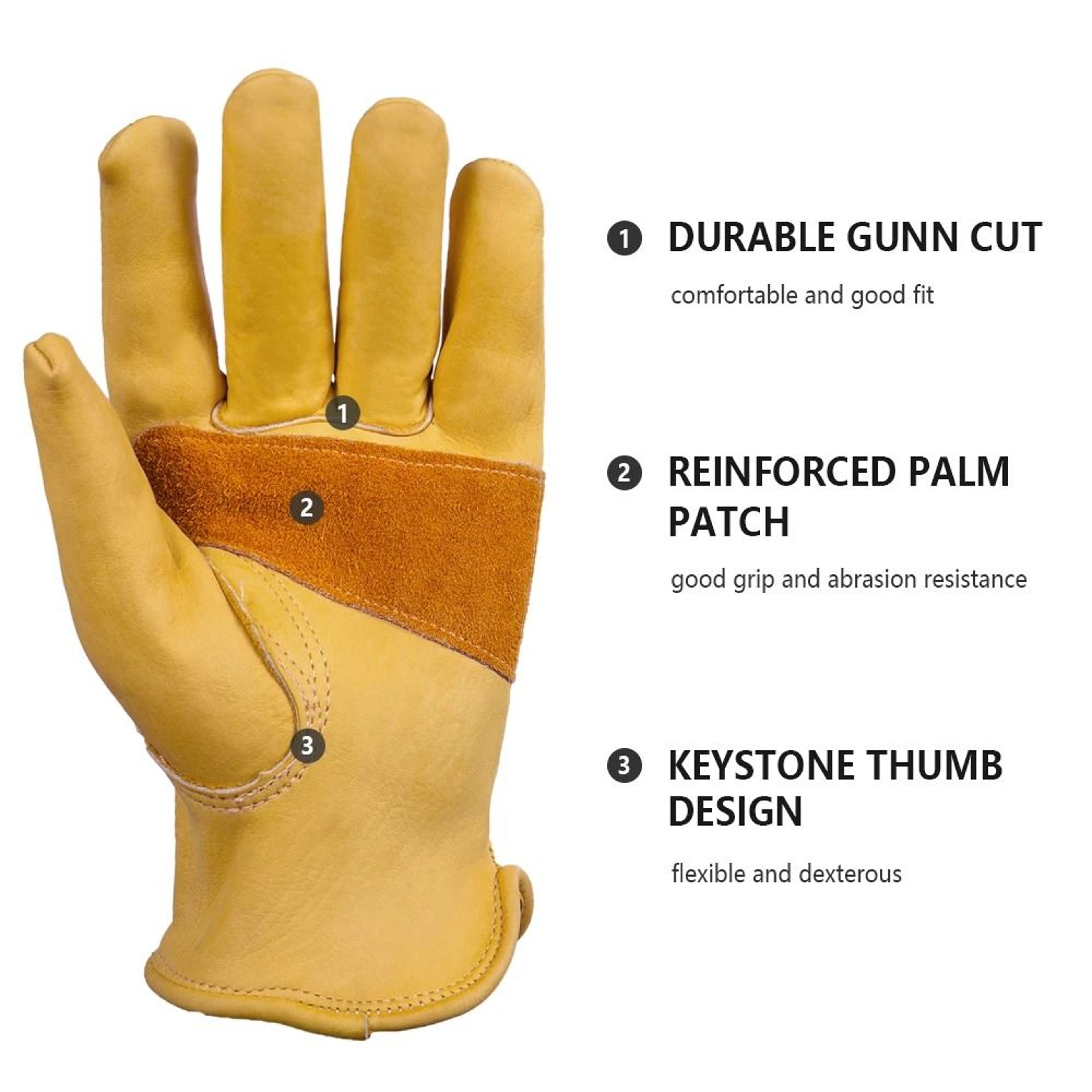 Cowhide Leather Work Gloves For Motorcycle Riding Cycling And Safety 9