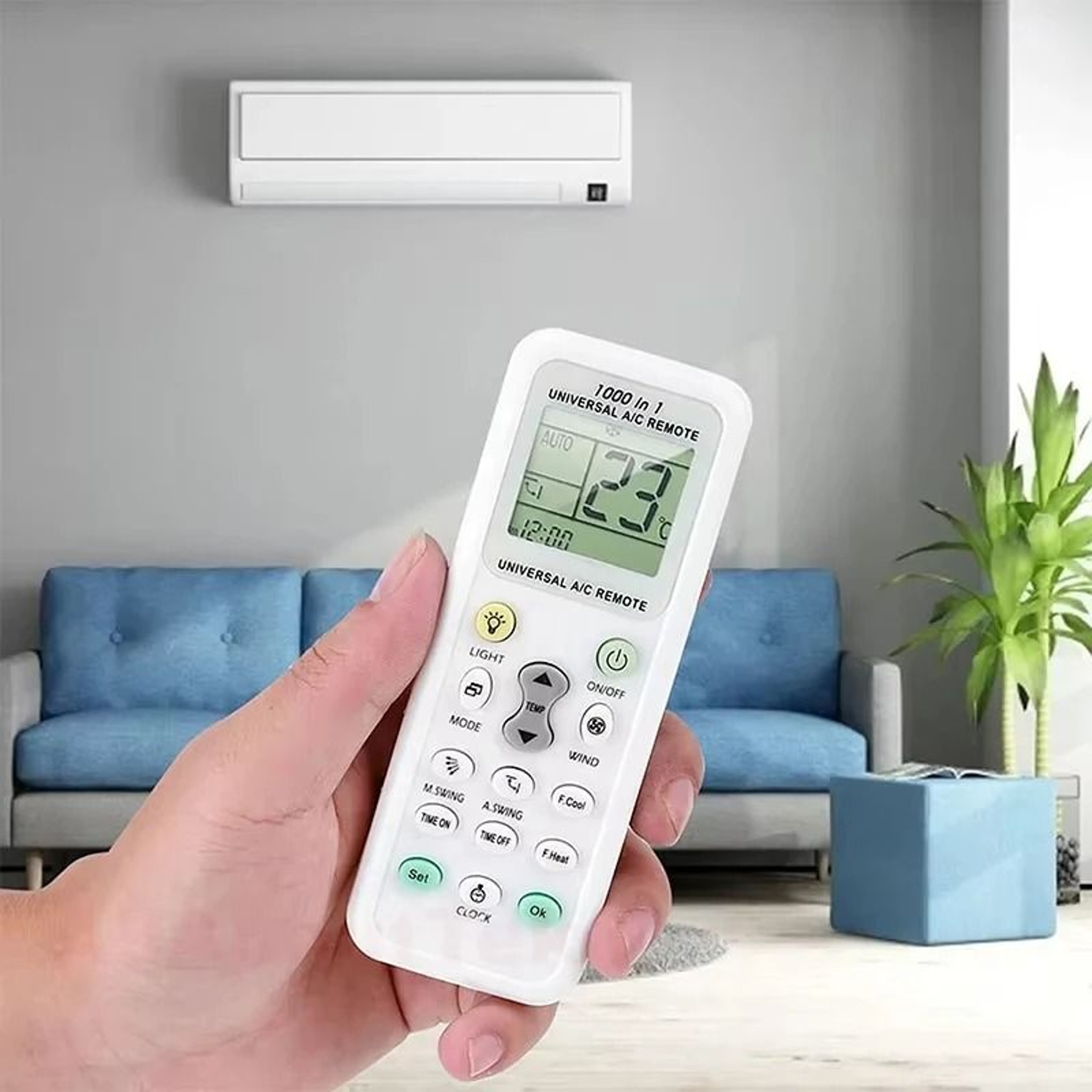 Universal Air Conditioner Remote Control With LCD Display One Touch Setup 4
