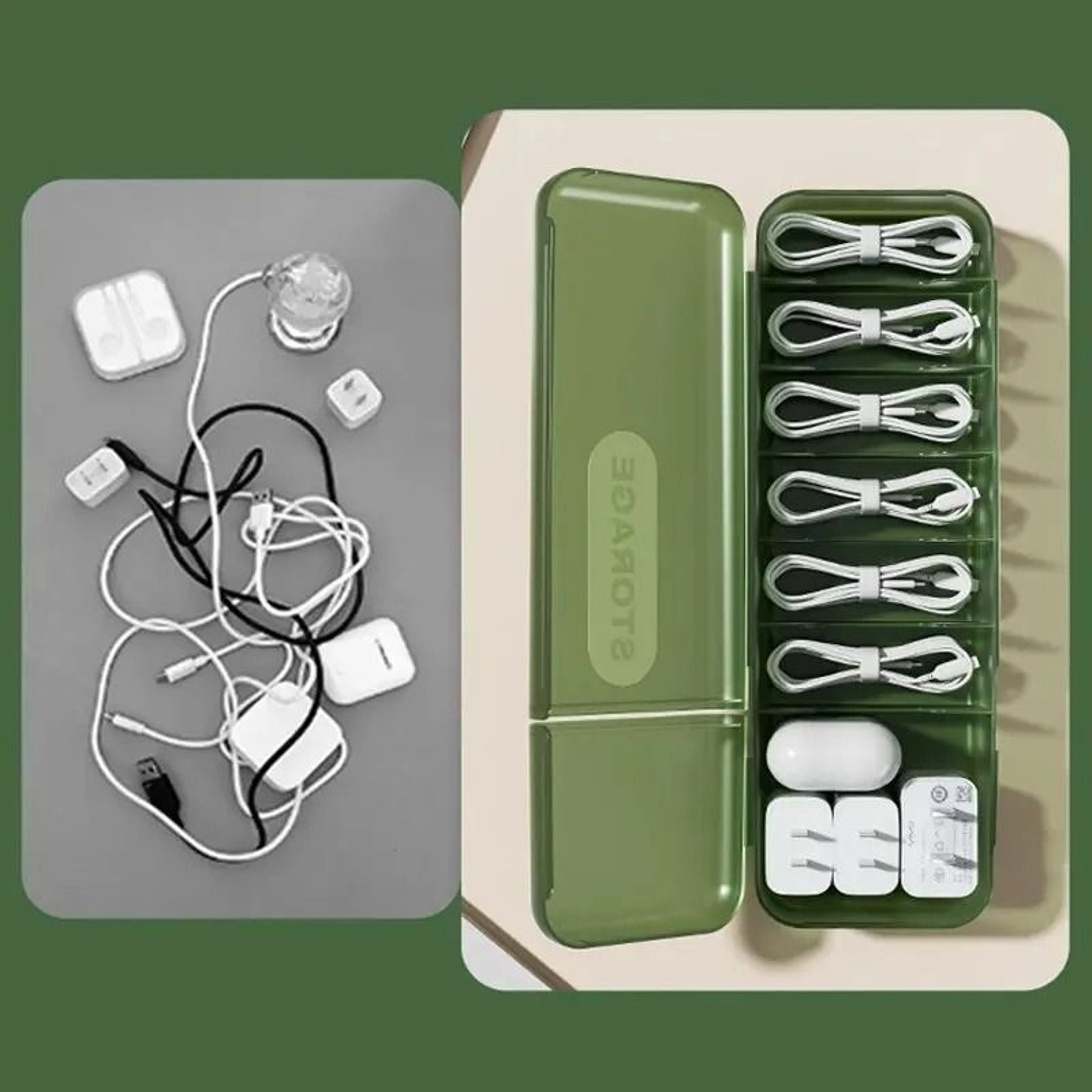 Cable Storage Box Organizer With Reusable Data Cable Cases For Home And Travel 4
