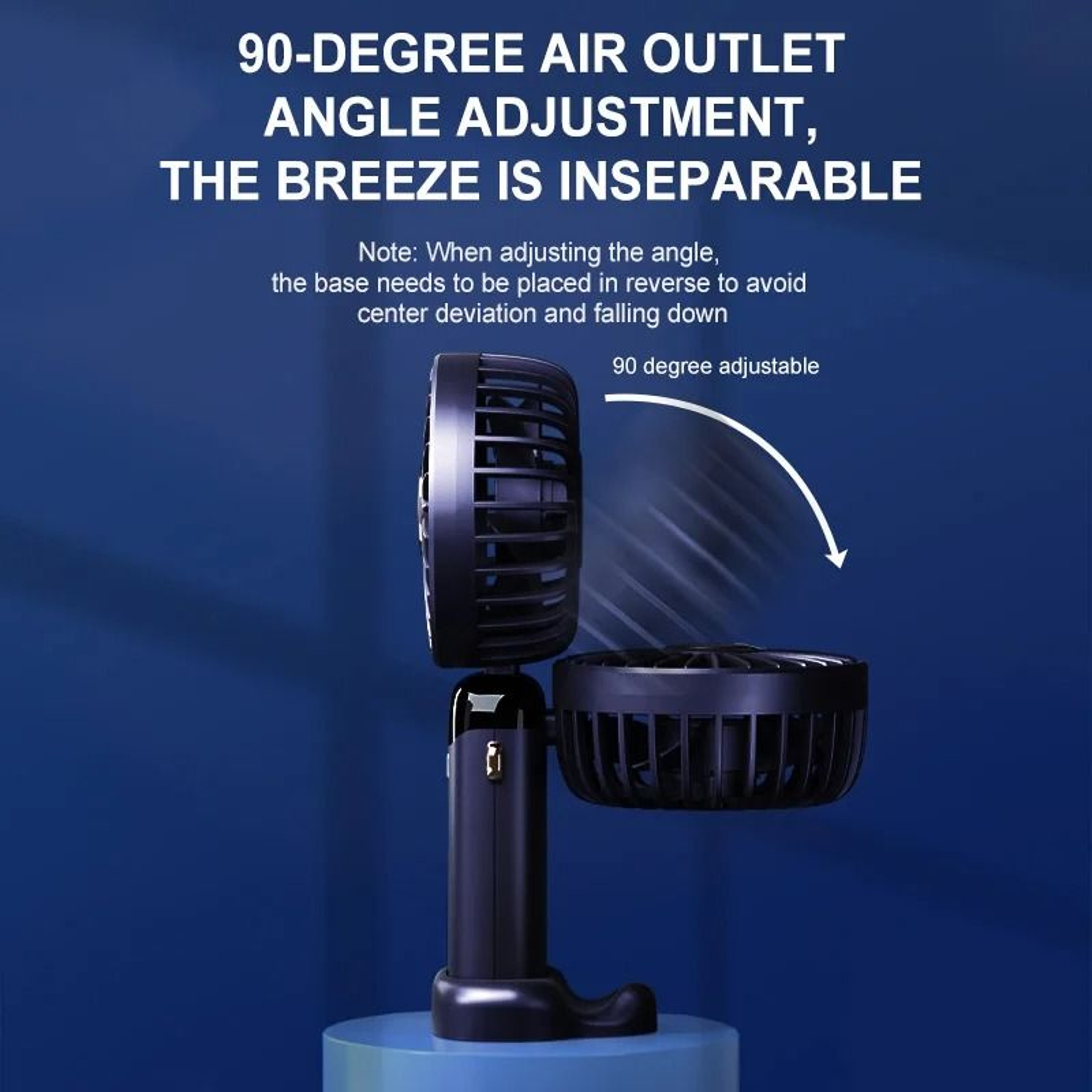 Foldable Portable Mini Fan With Neck Hanging Strap And Phone Stand USB Rechargeable 6