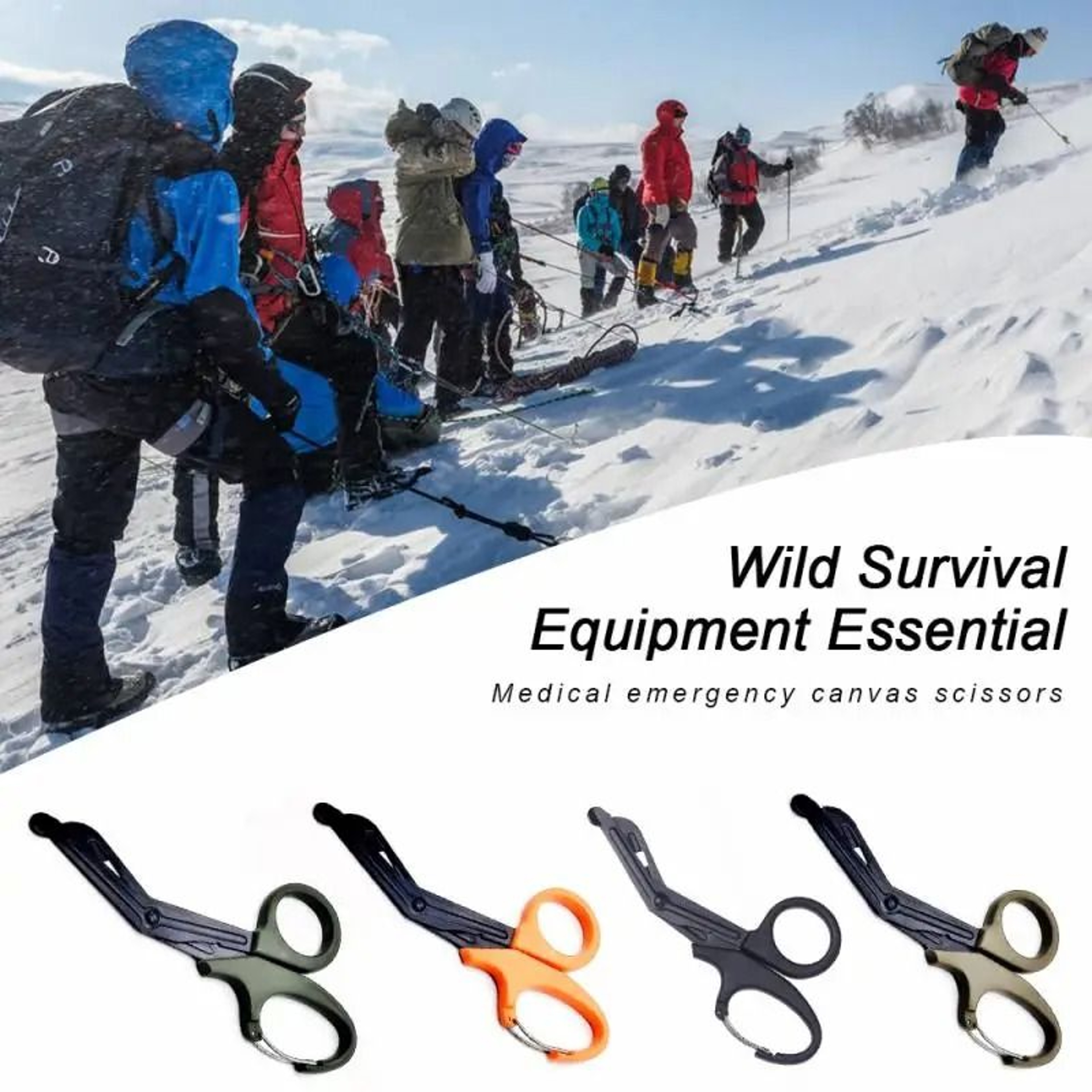 Stainless Steel Trauma Shears With Carabiner Emergency Bandage Cutting Scissors 5