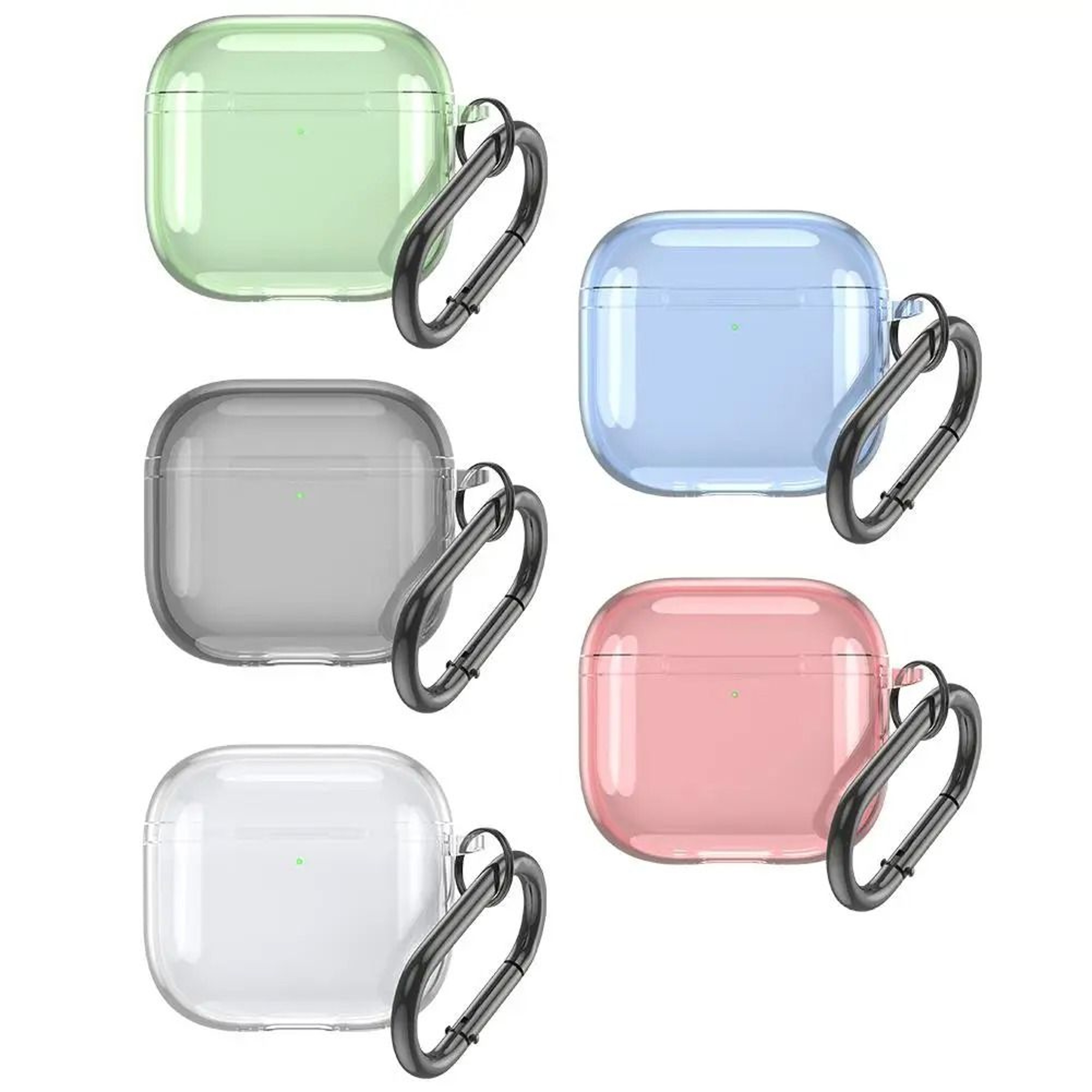 Transparent AirPods 4 Case Shockproof TPU Silicone Cover With Keychain 0