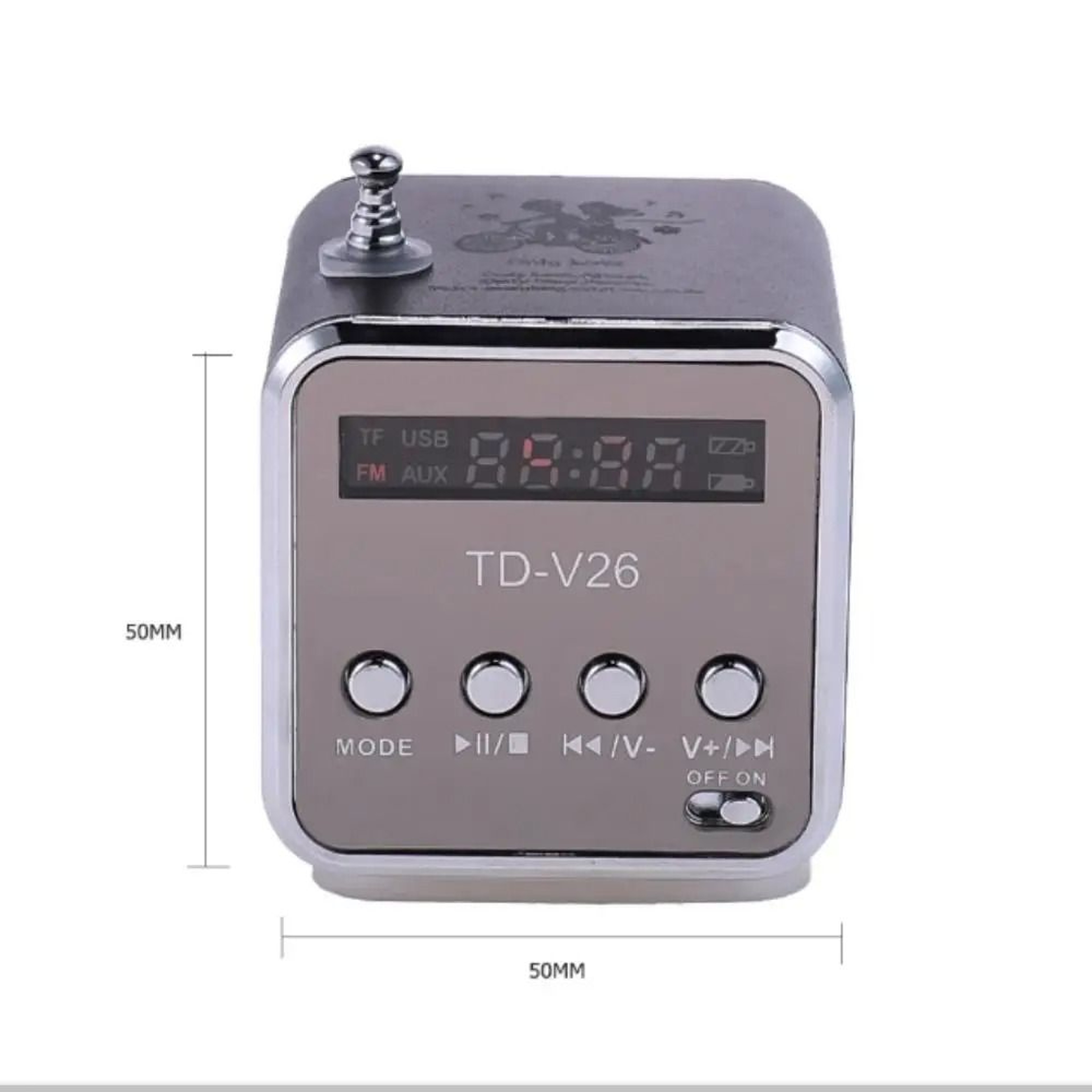 TDV26 Mini FM Radio Speaker MP3 Music Player Speaker With SD TF Card Support 3