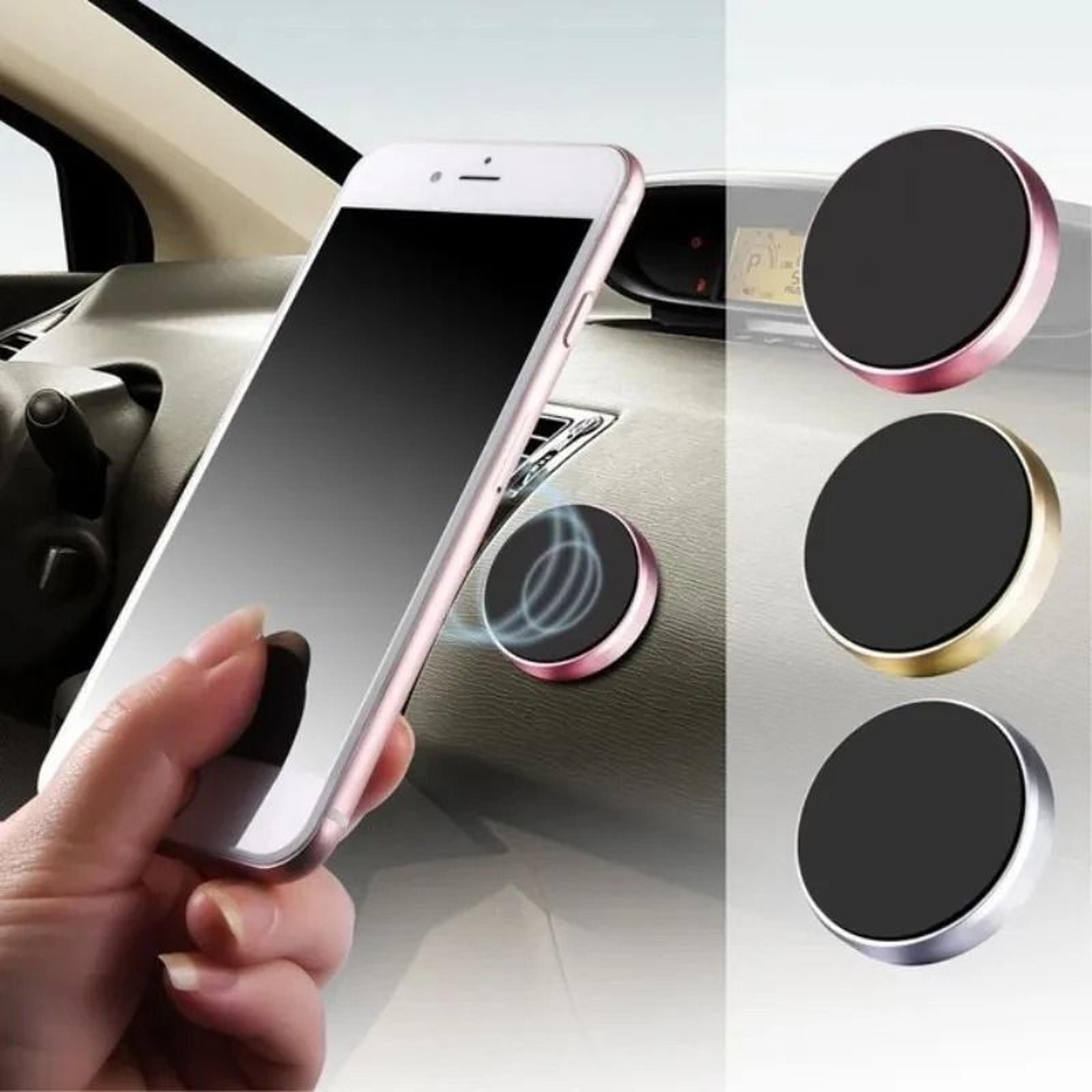 Magnetic Car Phone Holder Stand With Sticker Mount For Dashboard Wall And Nightstand 0