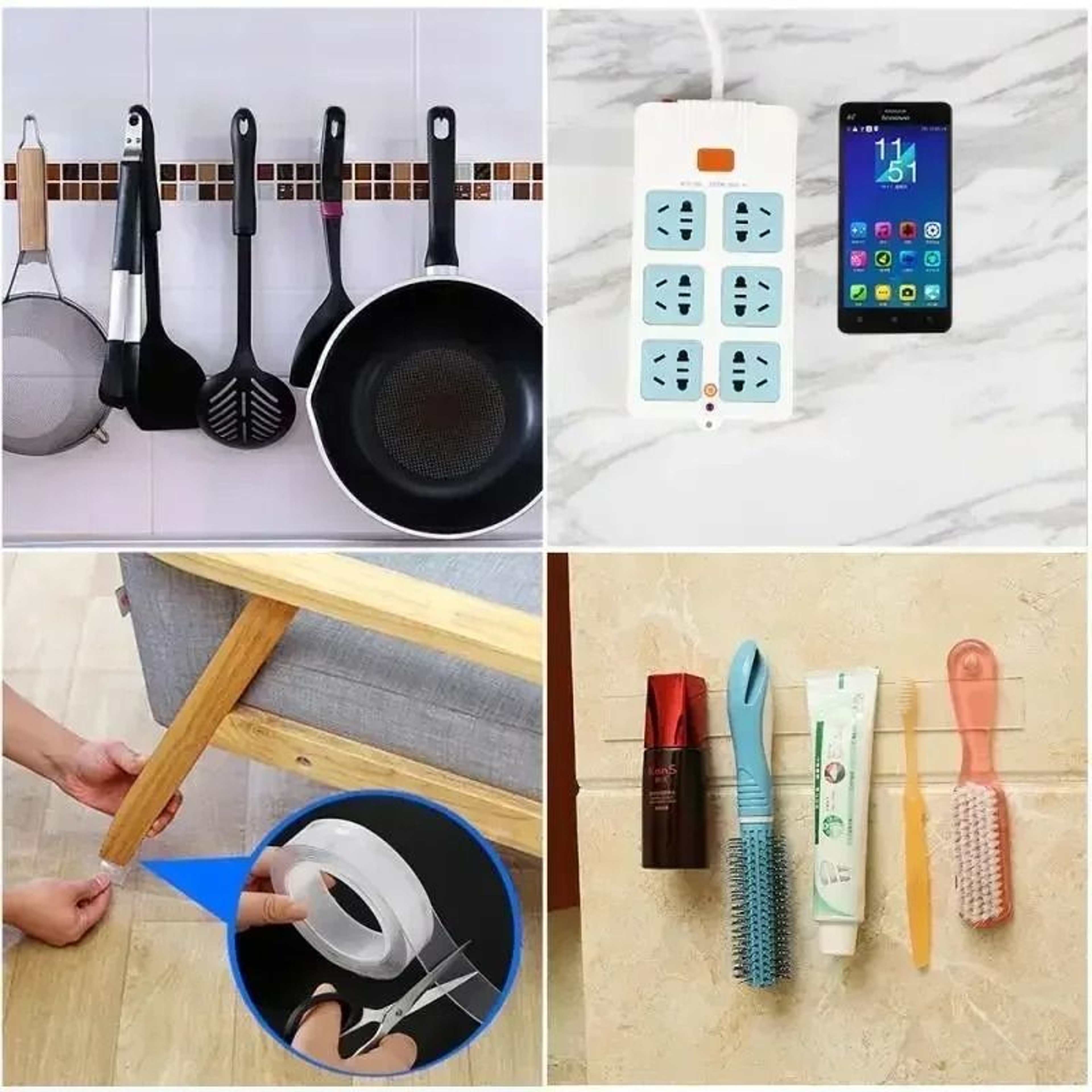 Ultra Strong Nano Double Sided Tape Transparent Gel Reusable Waterproof Mounting Tape 2