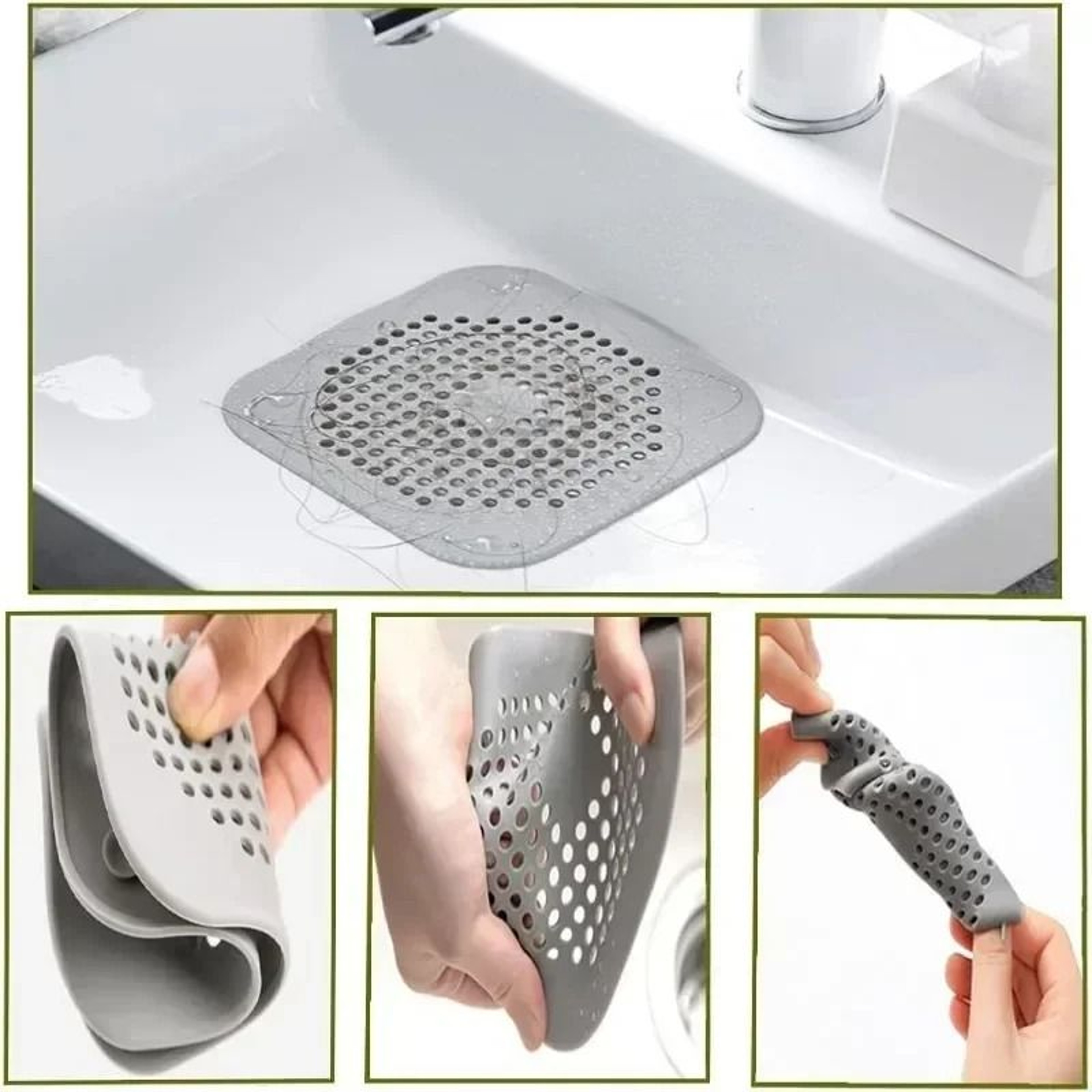 Shower Drain Hair Catcher Sink Strainer Filter Bathtub Drain Stopper Set Of 4 11