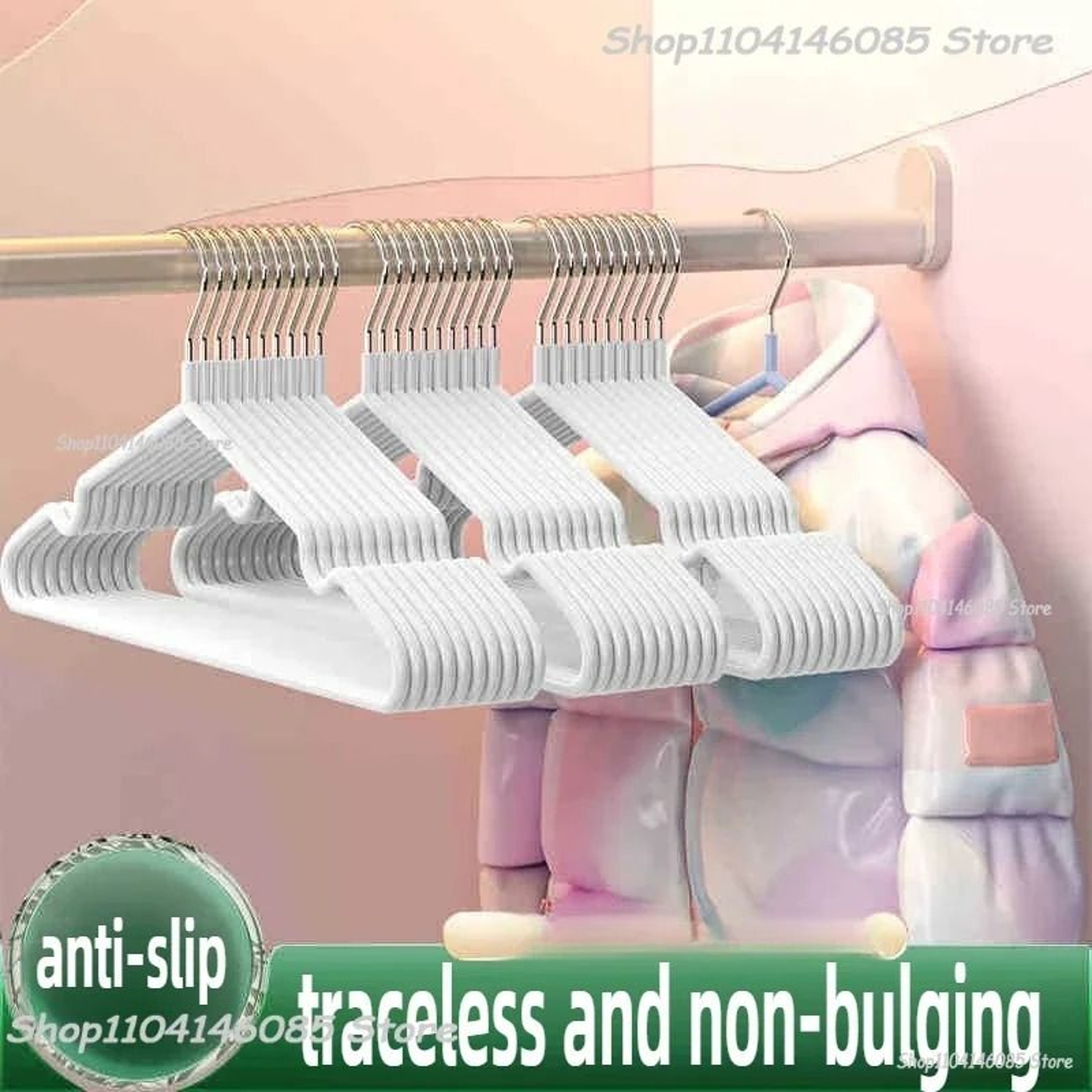 Metal No Slip Clothes Hangers Space Saving Durable Coat Hangers Set Of 10 9