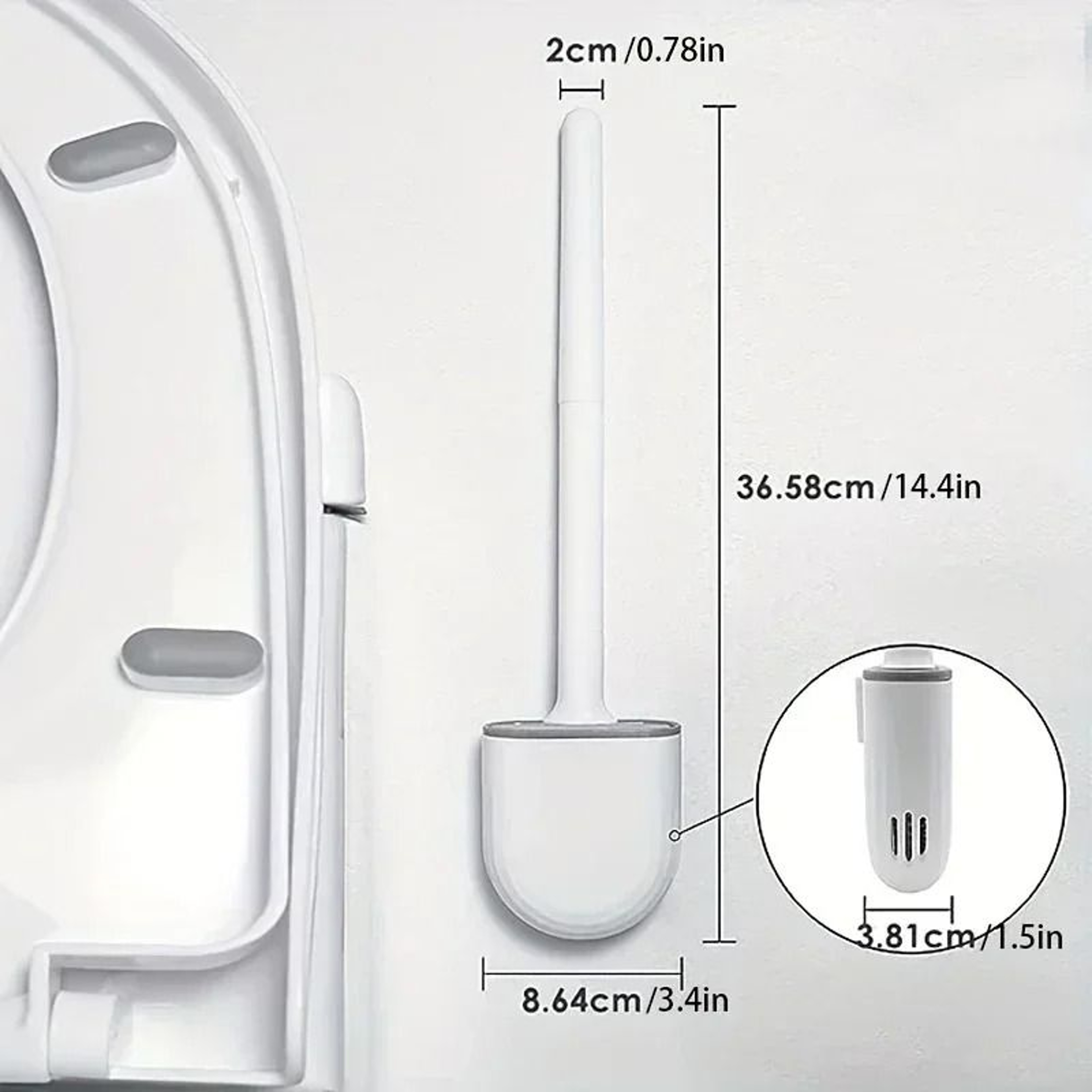 Silicone Toilet Brush And Holder Wall Mounted Quick Drying Deep Cleaning Brush 12