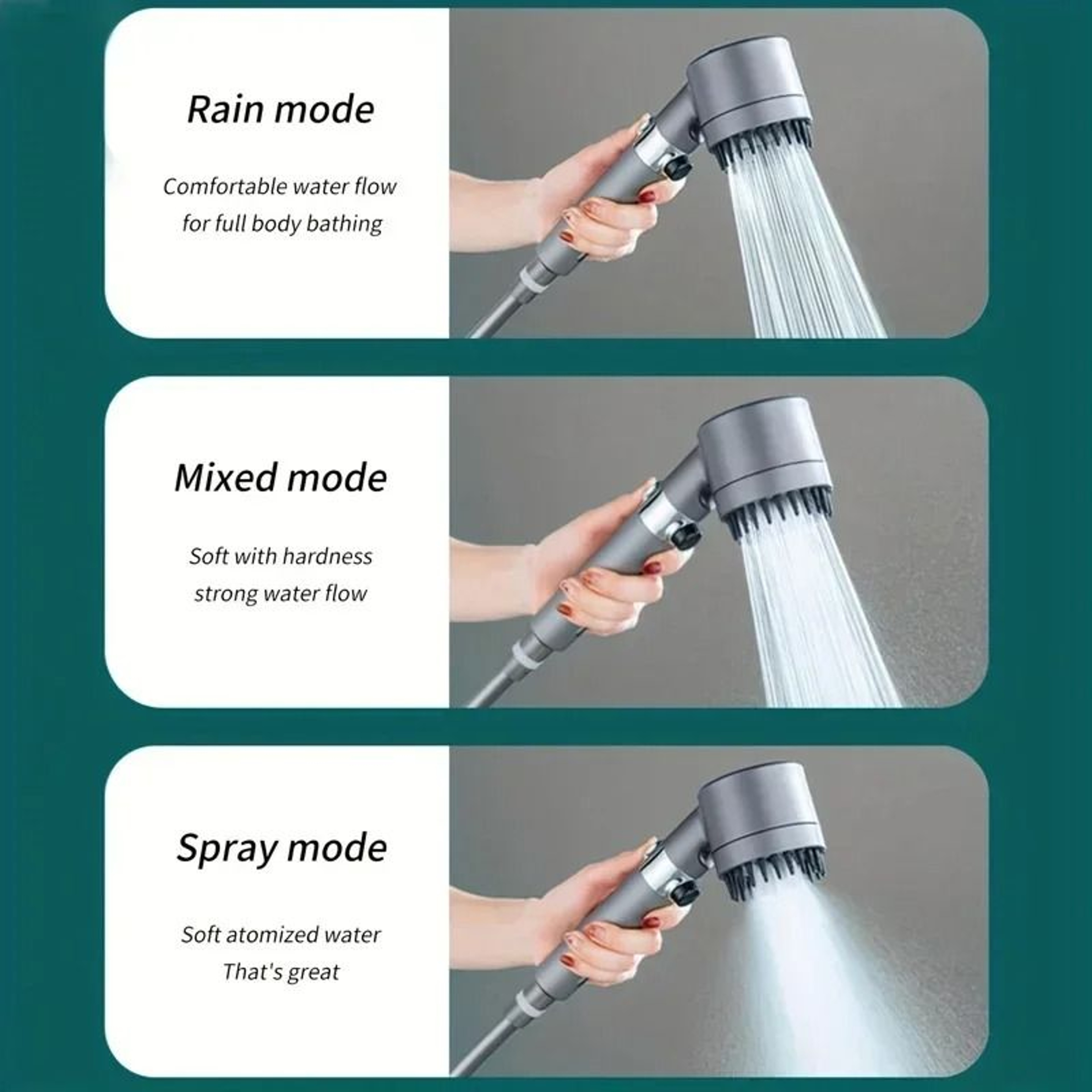Adjustable Shower Head Rainfall High Pressure Large Flow Water Saving Shower Head 8