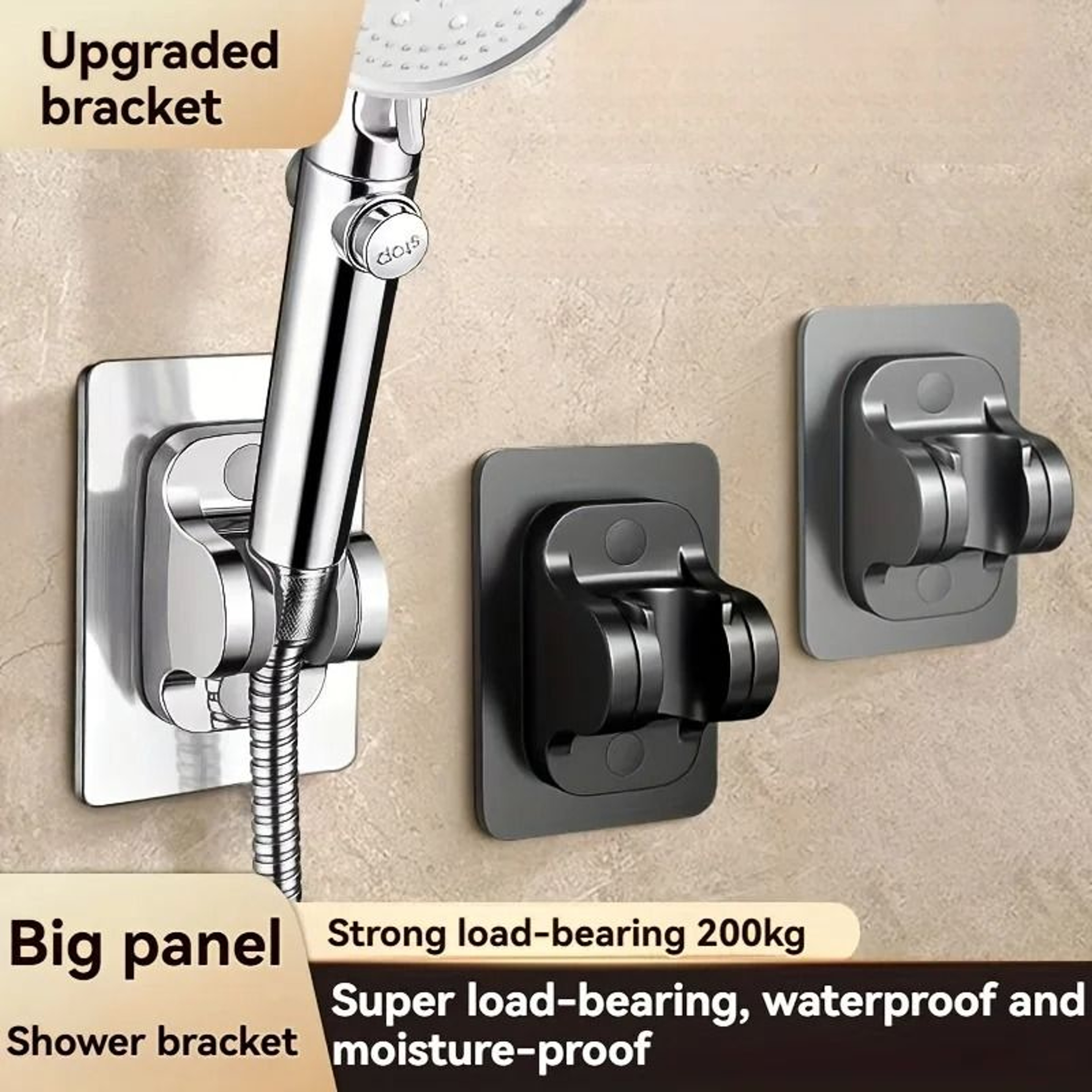 Suction Cup Shower Head Holder 360 Adjustable No Drill Shower Wall Mount Bracket 0