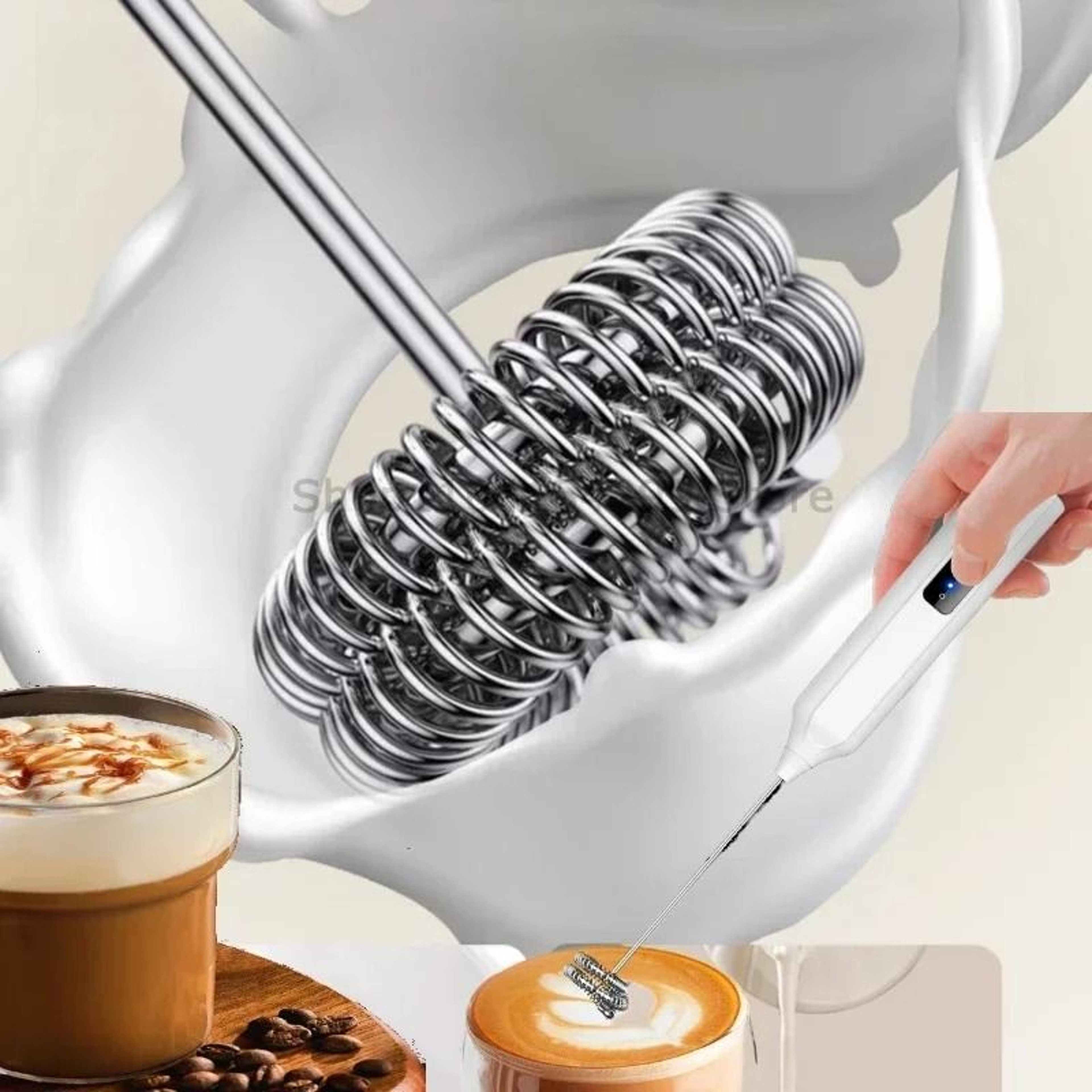 Handheld Milk Frother Electric Coffee Frother Mini Egg Beater Portable Coffee Mixer 6