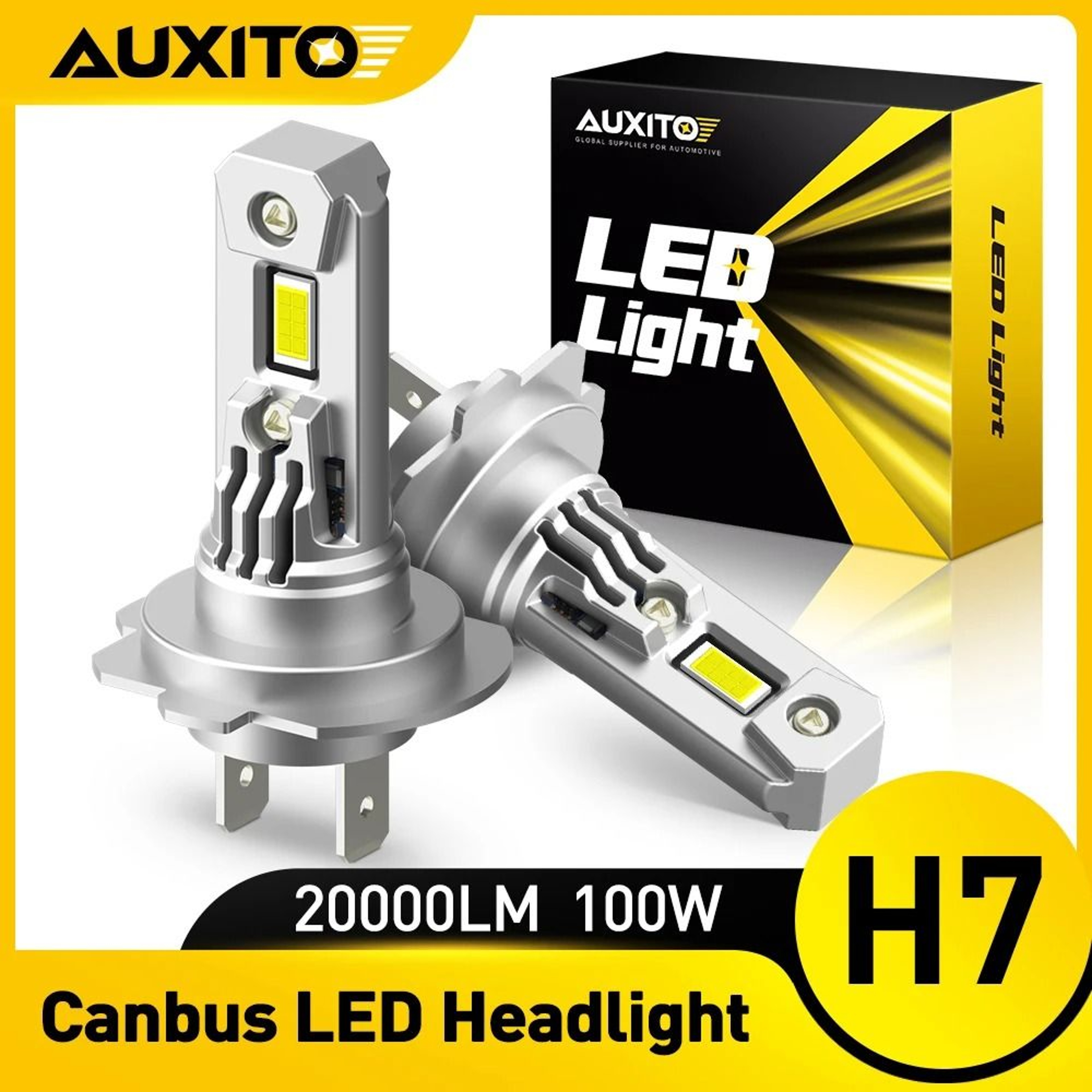 AUXITO H7 LED Headlight Bulb 12V Canbus Error Free High Brightness Turbo Lights 0